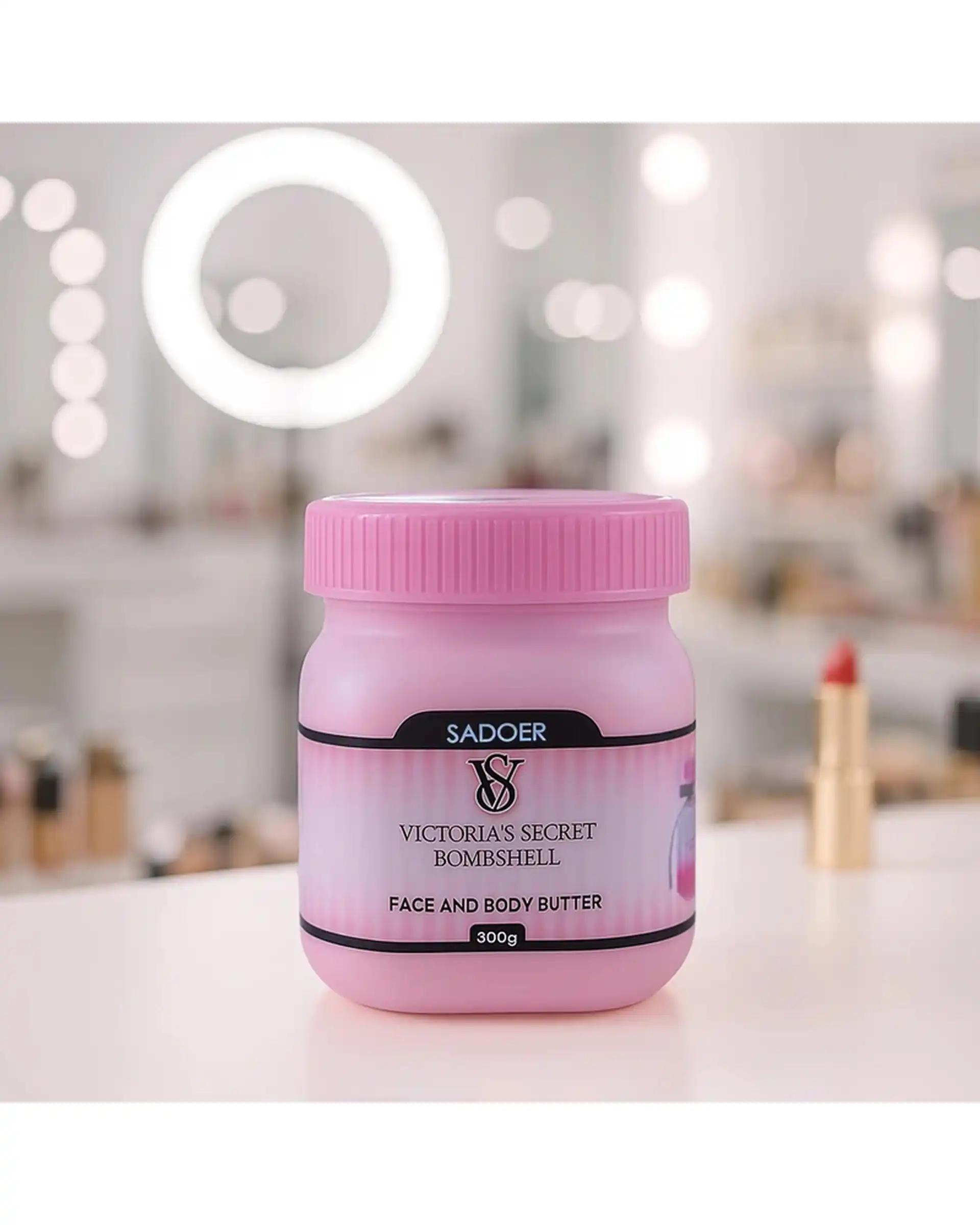 کره بدن و صورت سادور مدل Bombshell مناسب انواع پوست ویتامین E، بدون پارابن و مواد حساسیت زا، وزن 300 گرم
