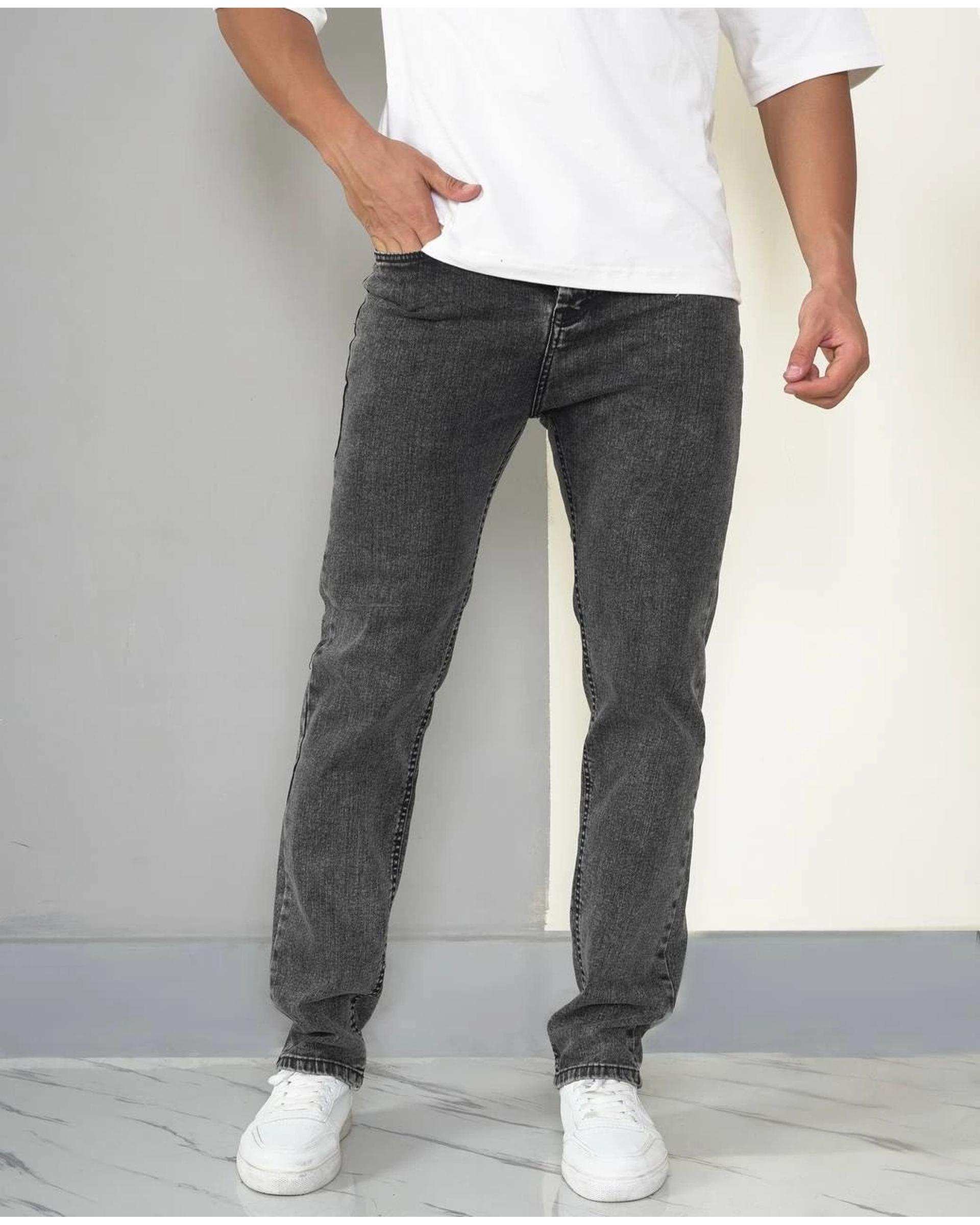 شلوار جین مردانه راسته کلاسیک دودی دیورسو Diverso کد 4853