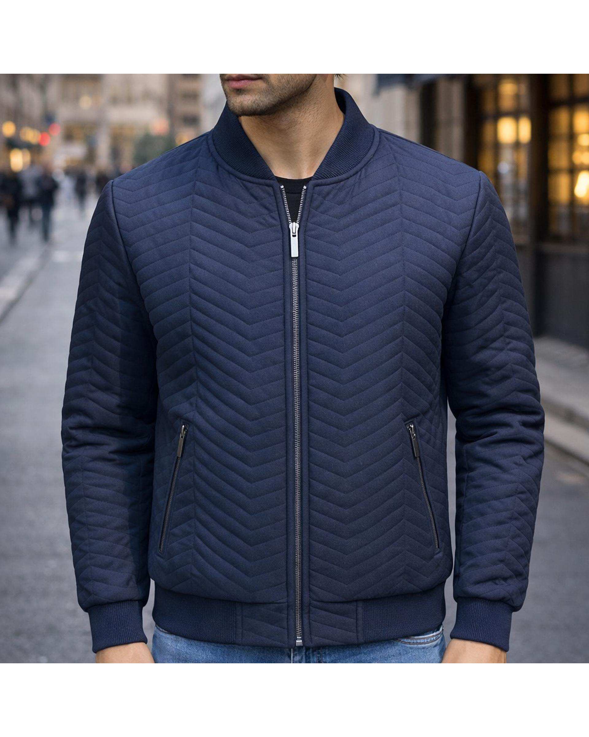 کاپشن مردانه ضد آب سرمه ای دیورسو Diverso مدل سوما کد 4855