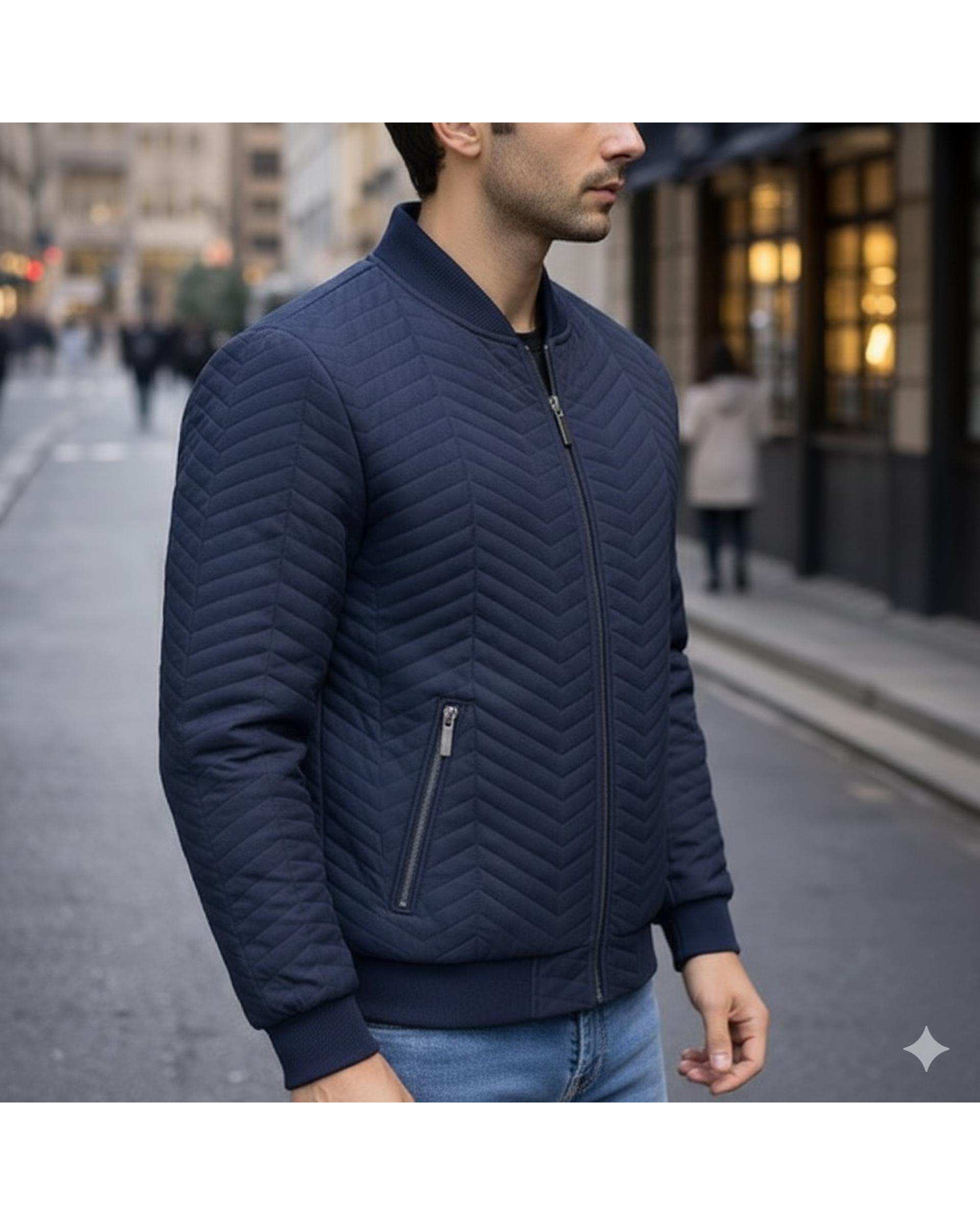 کاپشن مردانه ضد آب سرمه ای دیورسو Diverso مدل سوما کد 4855