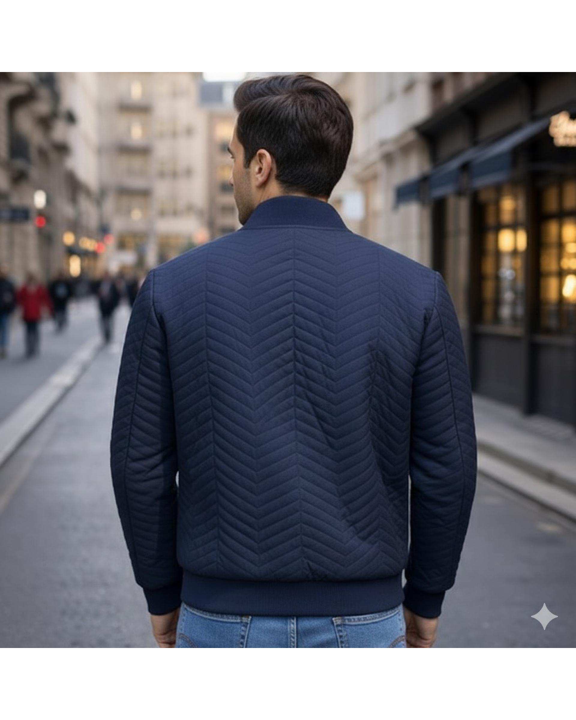 کاپشن مردانه ضد آب سرمه ای دیورسو Diverso مدل سوما کد 4855