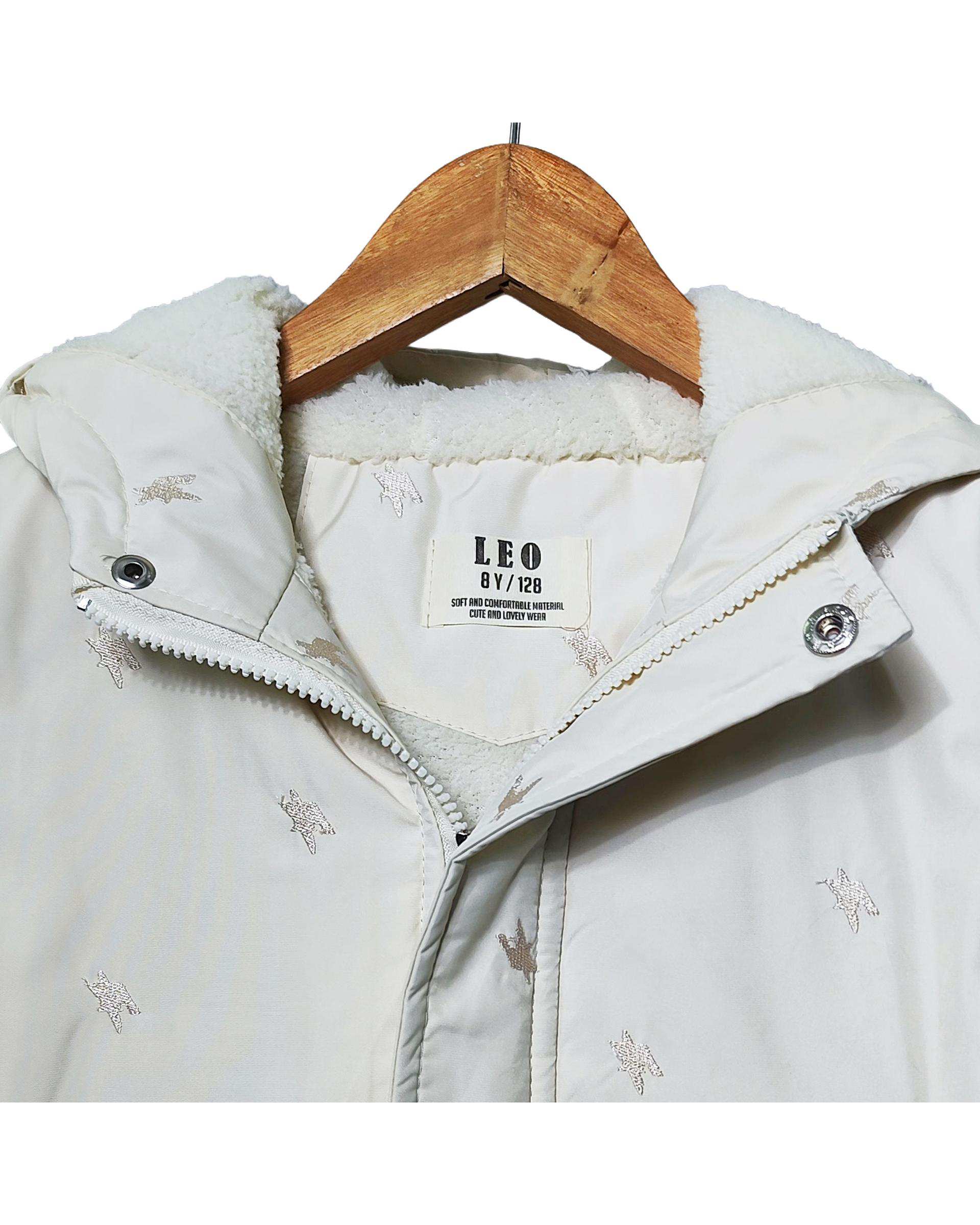 کاپشن دخترانه کرم لئو کیدز Leo Kids طرح حروف کد 8-6859