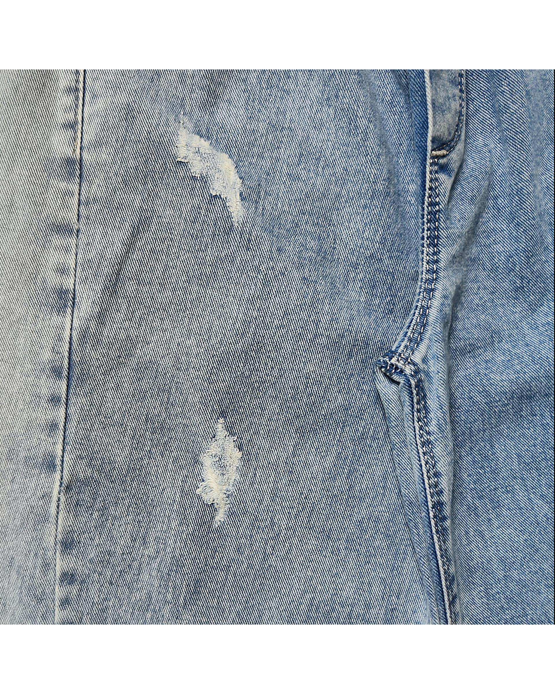 شلوار جین دخترانه بگ شافل آبی لئو کیدز Leo Kids کد 2068