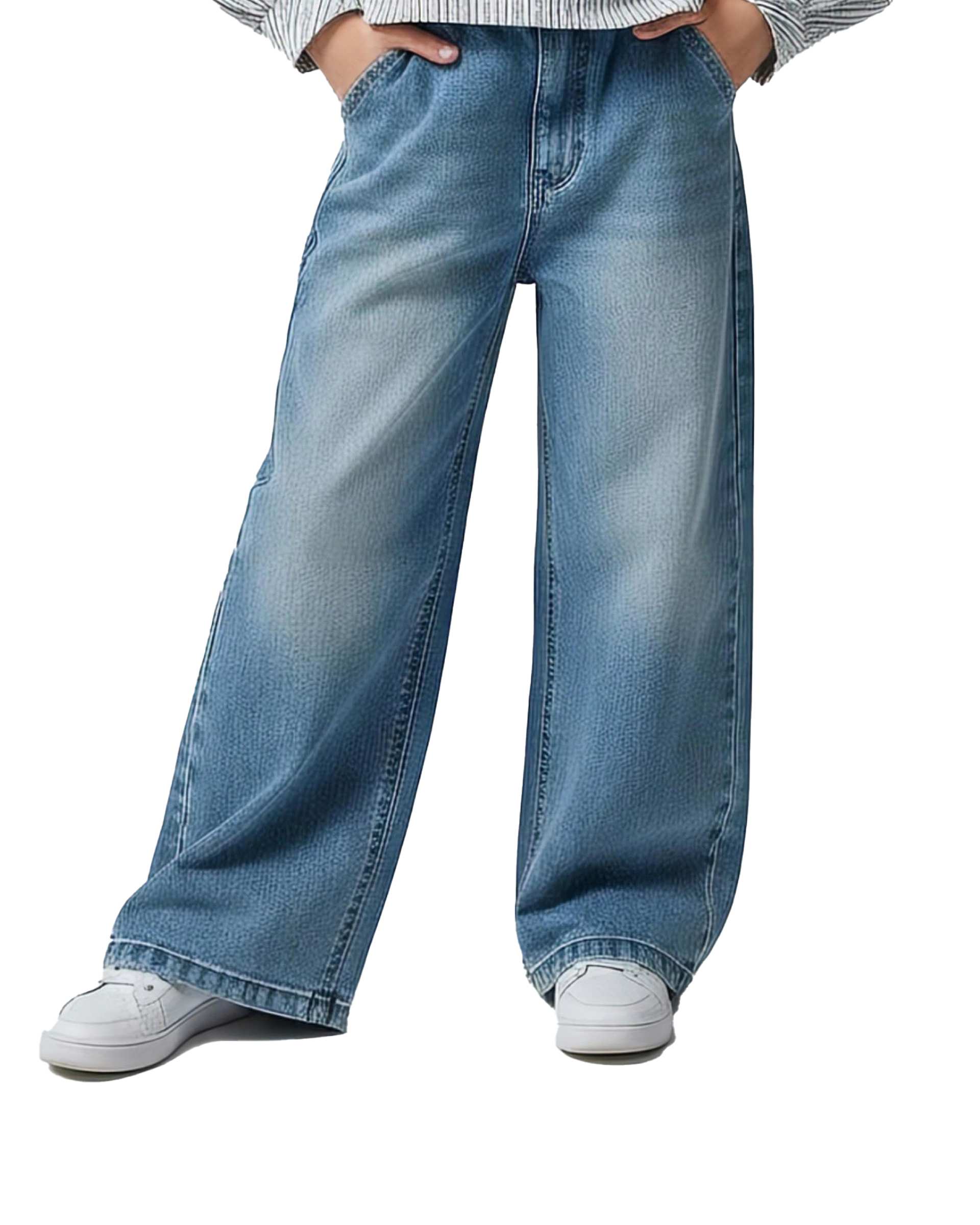 شلوار جین بچگانه بگ آبی لئو کیدز Leo Kids کد 2069