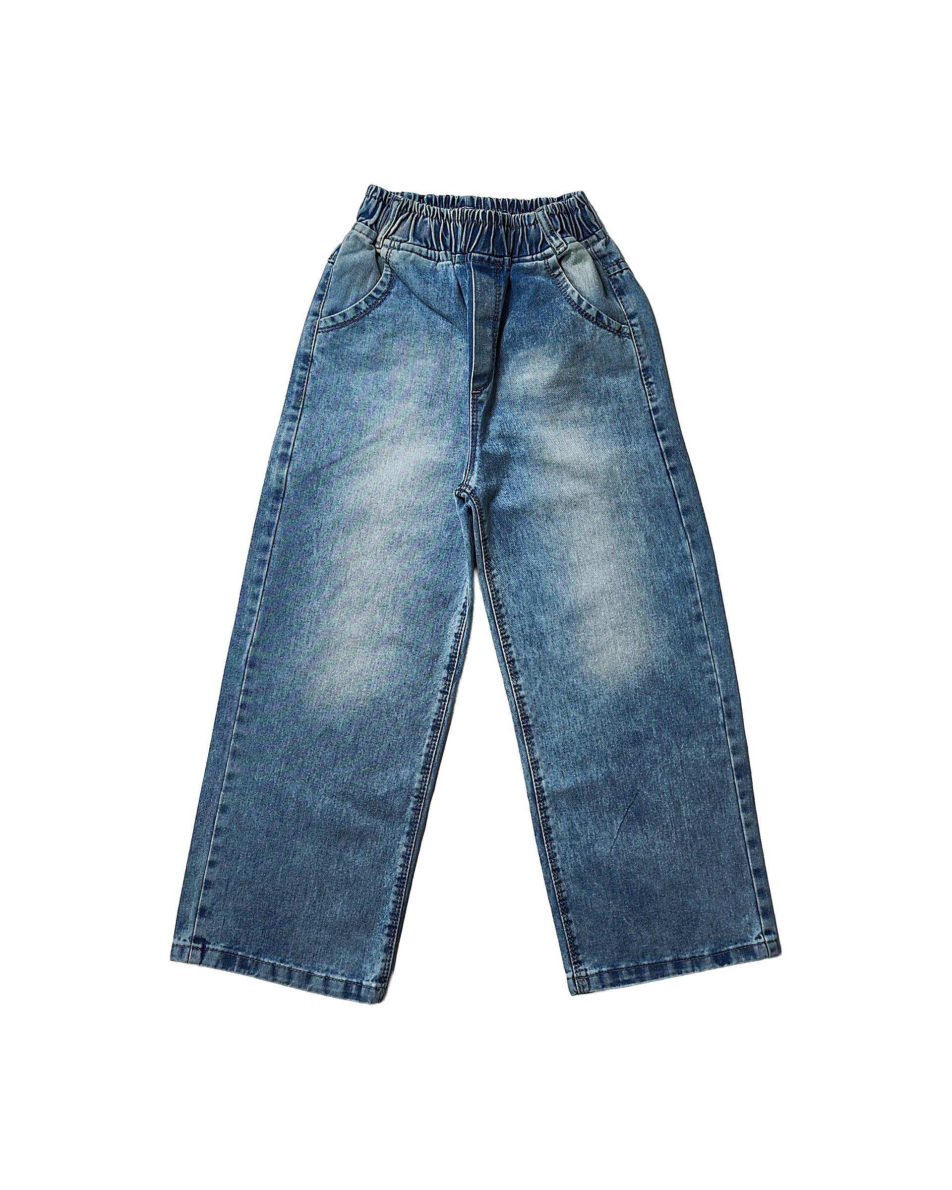 شلوار جین بچگانه بگ آبی لئو کیدز Leo Kids کد 2069