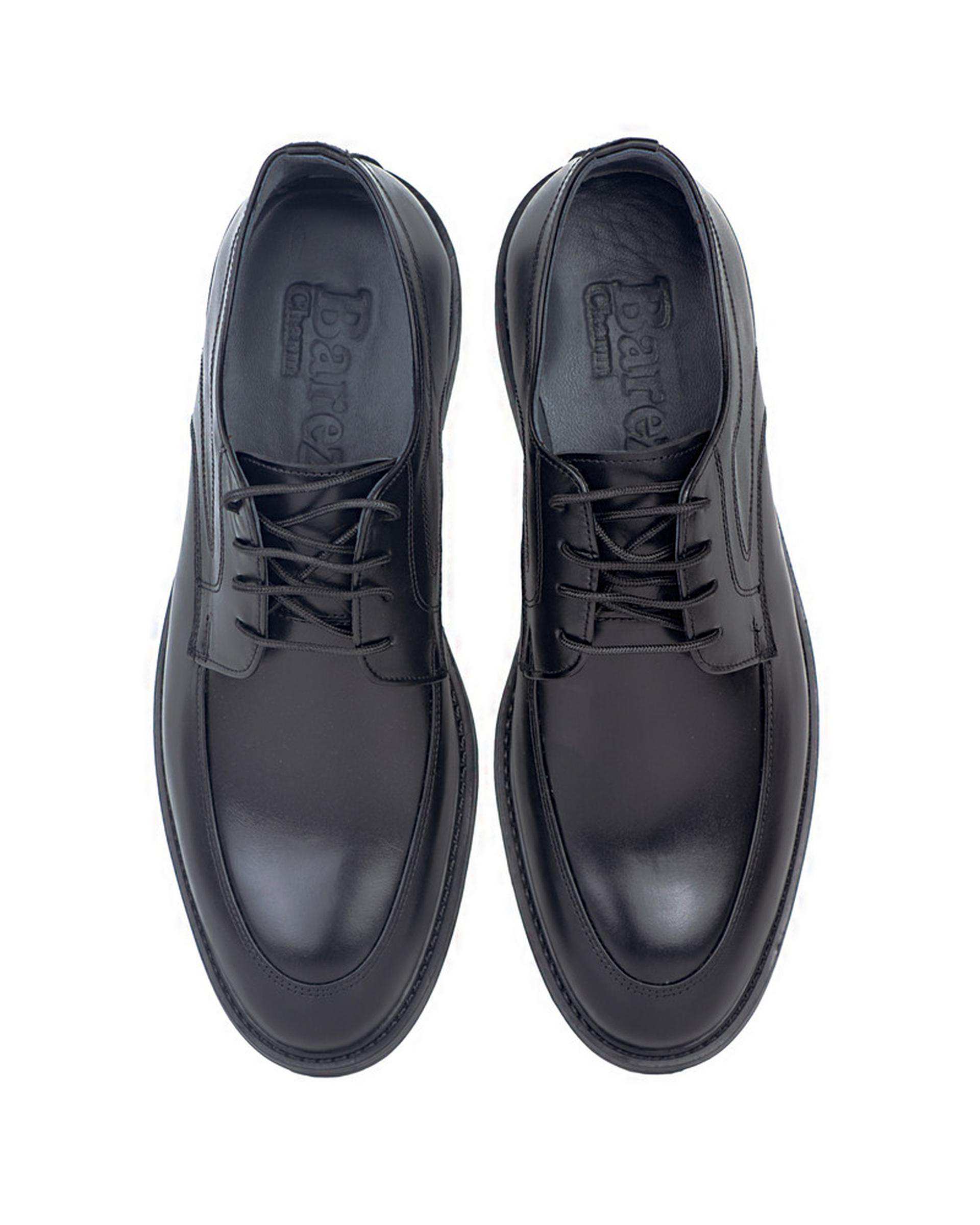 کفش چرم مردانه مشکی چرم بارز Charm Barez مدل DK246