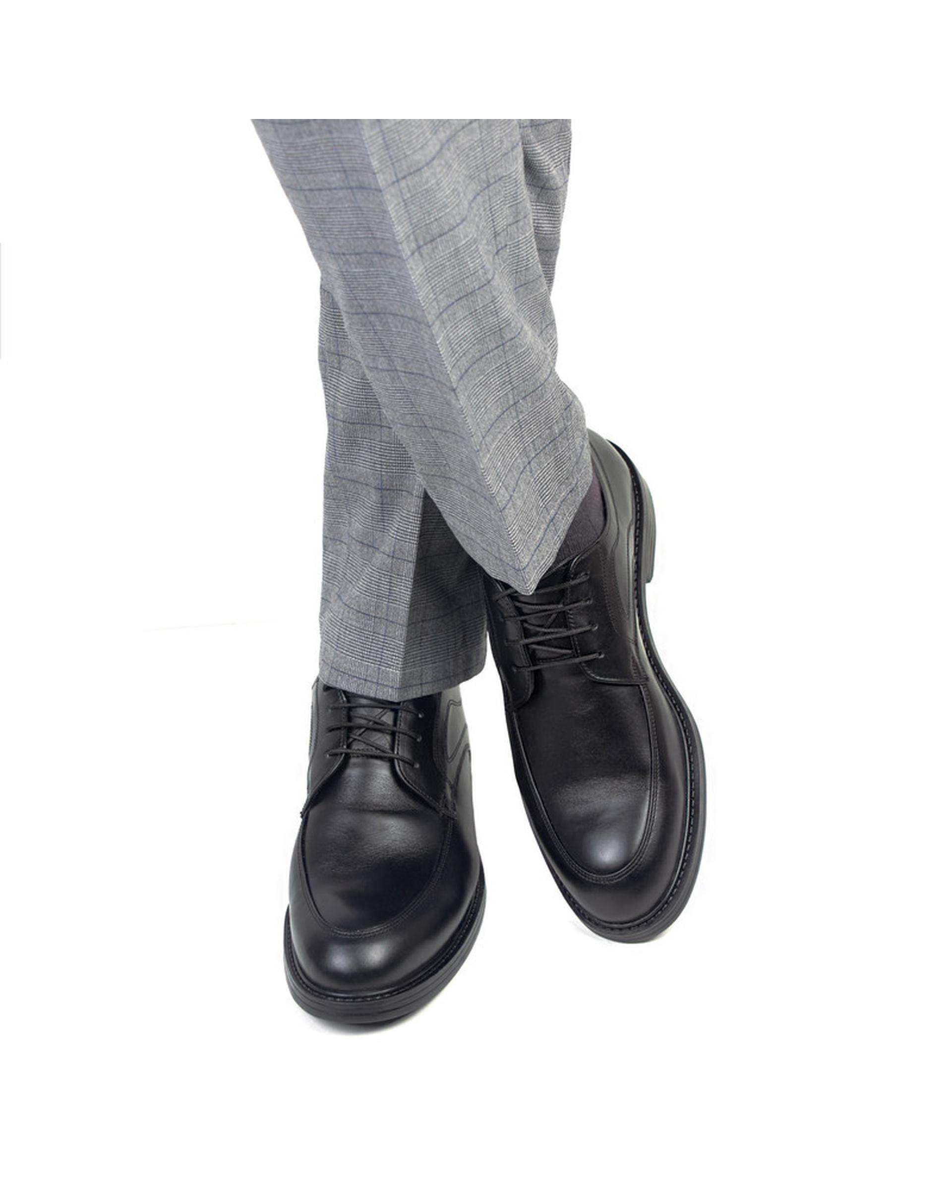 کفش چرم مردانه مشکی چرم بارز Charm Barez مدل DK246