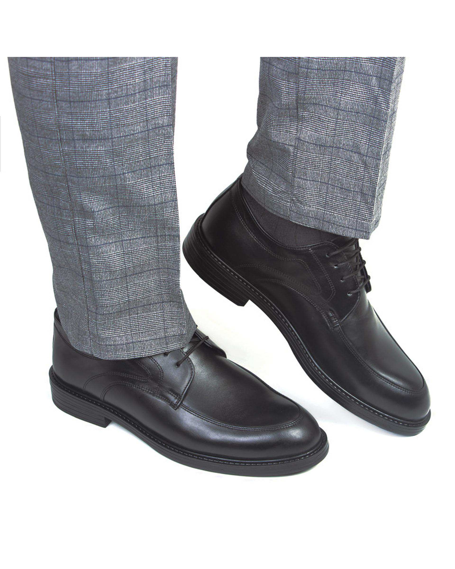 کفش چرم مردانه مشکی چرم بارز Charm Barez مدل DK246