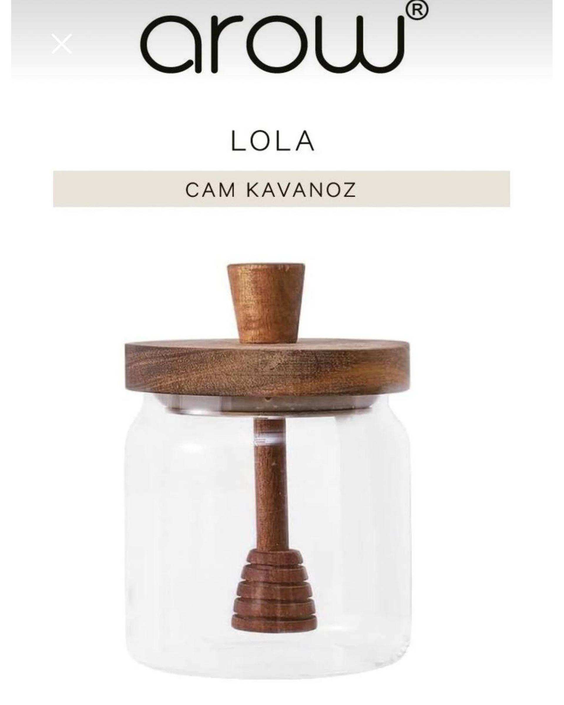 ظرف عسل شیشیه ای با درب چوبی