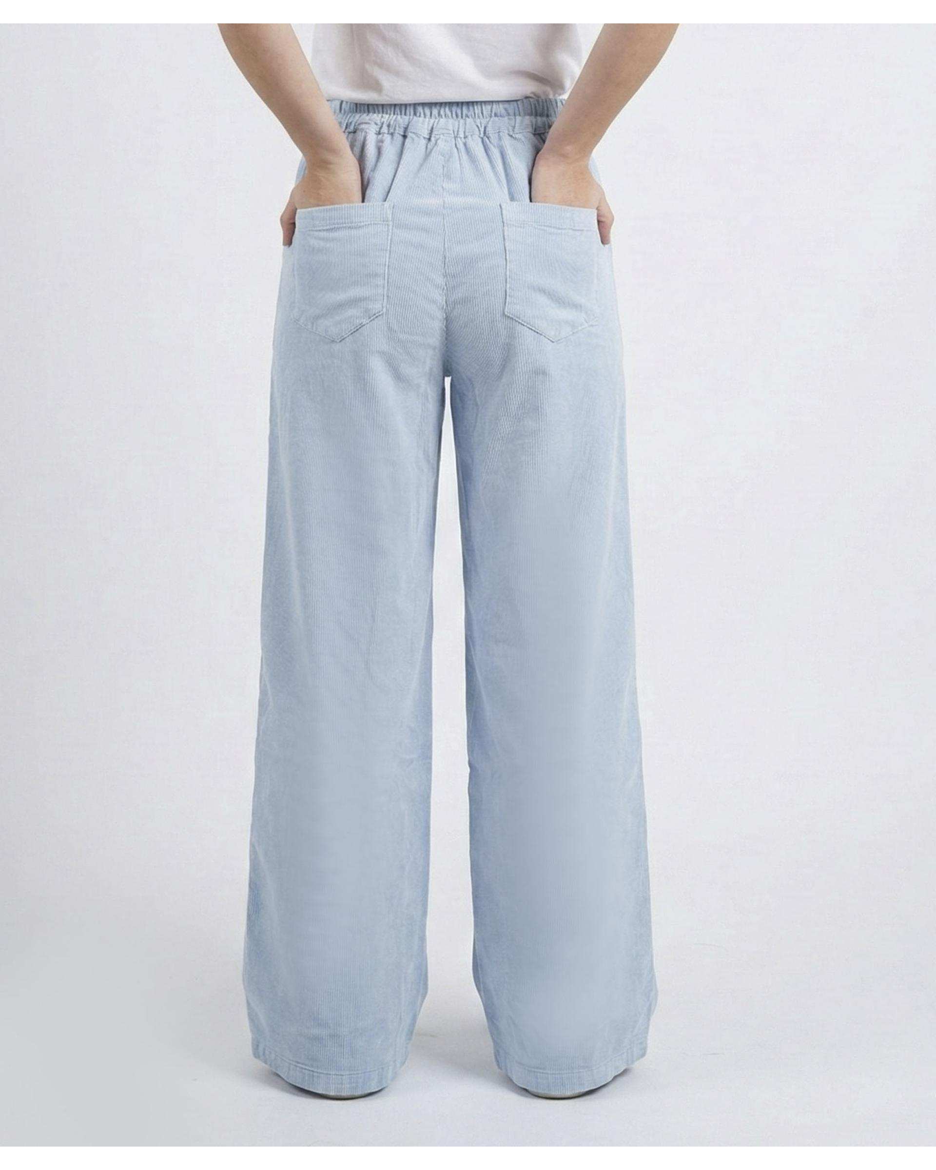 شلوار کتان زنانه نیم بگ آبی آسمانی آر ان اس RNS کد 11042662