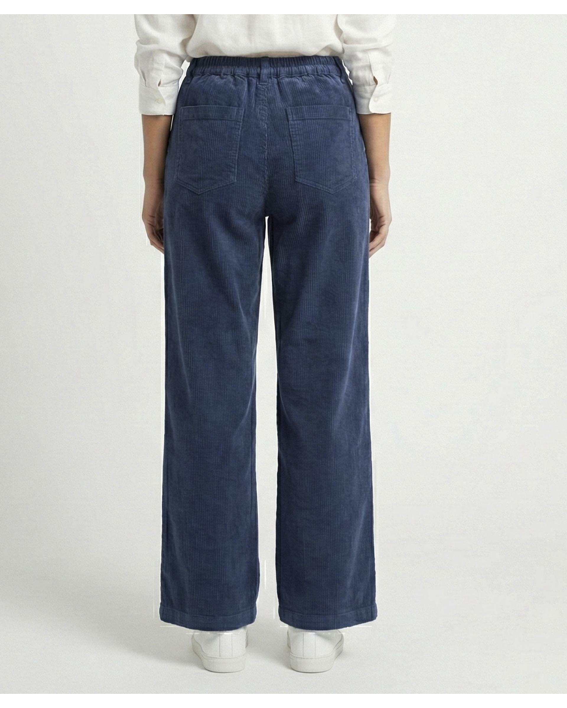 شلوار کتان زنانه نیم بگ آبی نفتی آر ان اس RNS کد 11042662