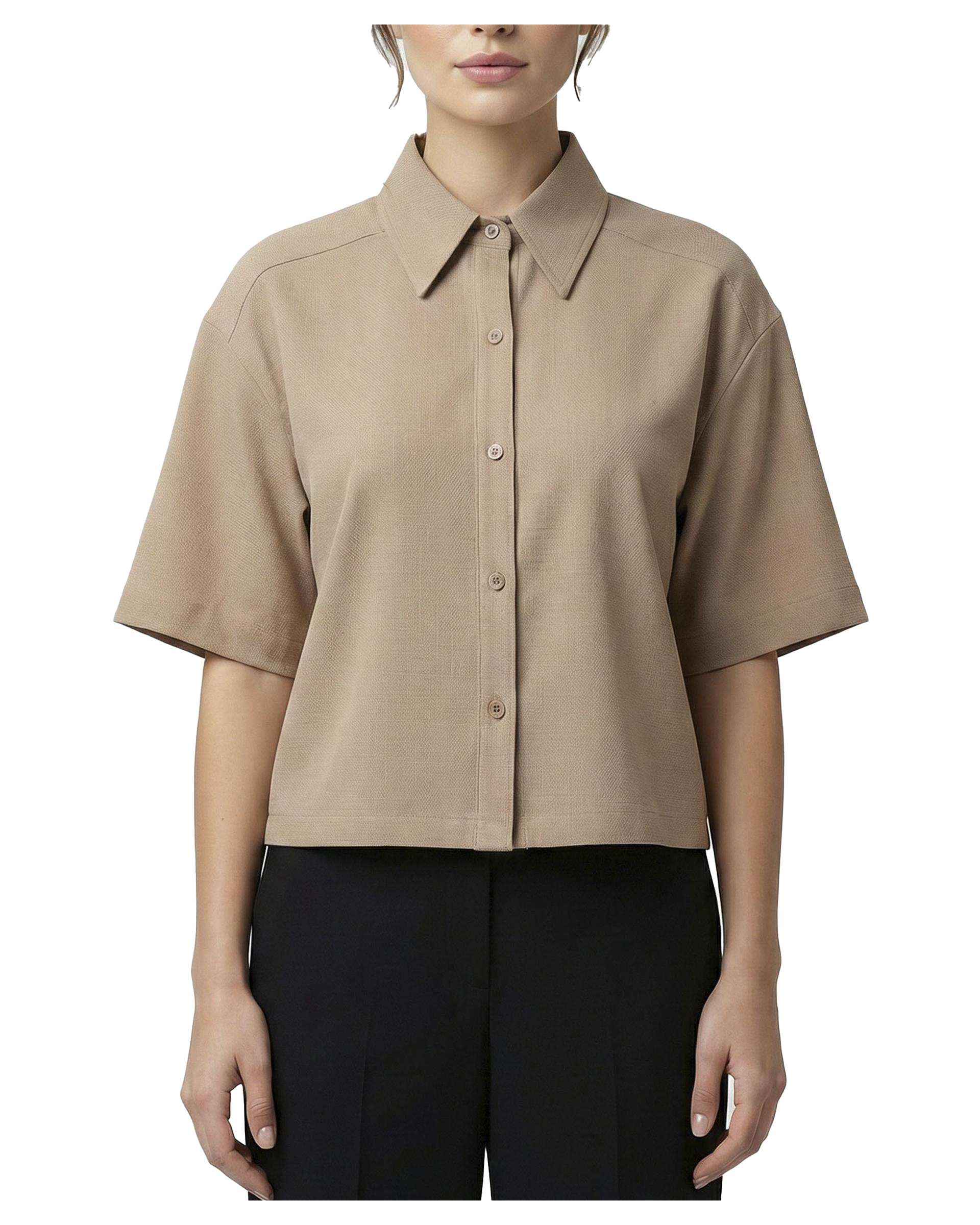 شومیز زنانه کراپ کرم آر ان اس RNS کد 11272638