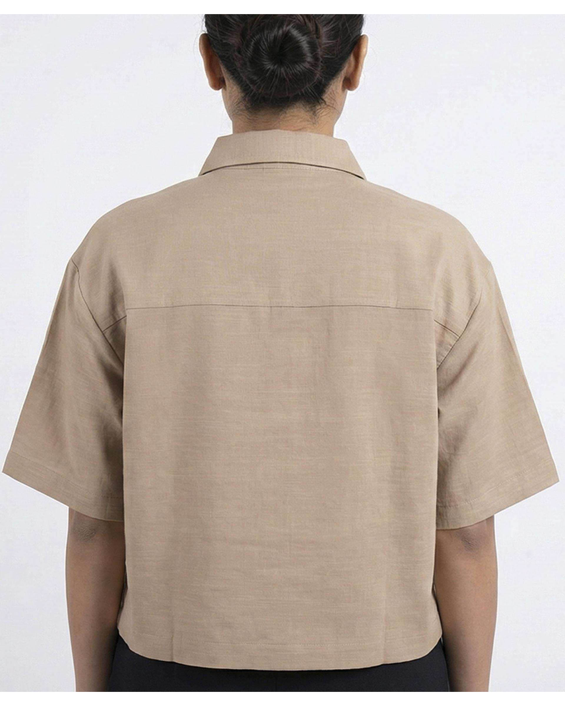 شومیز زنانه کراپ کرم آر ان اس RNS کد 11272638