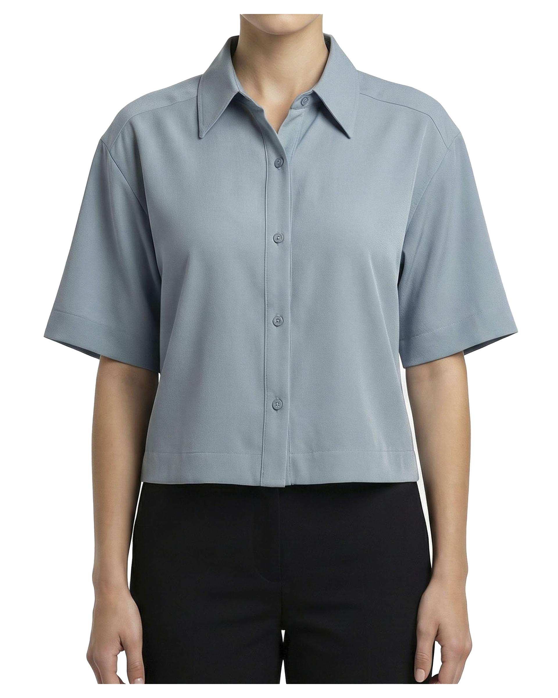 شومیز زنانه کراپ آبی روشن آر ان اس RNS کد 11272638