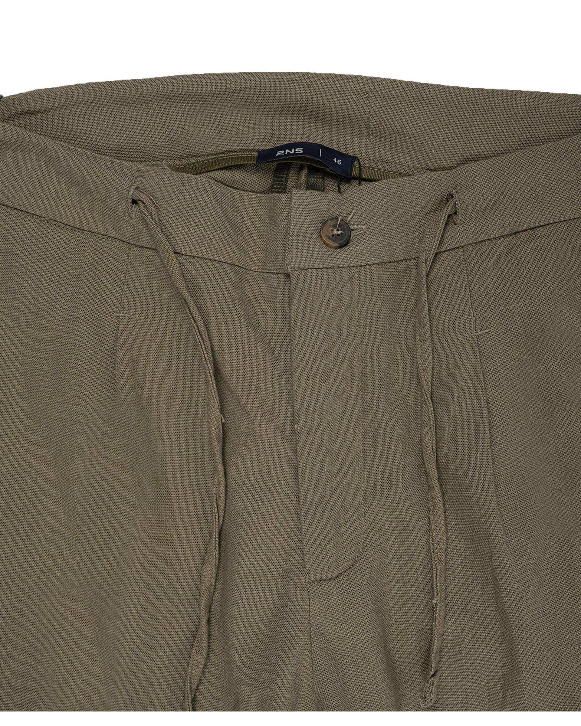 شلوار مردانه لینن سبز آر ان اس RNS کد 12042591