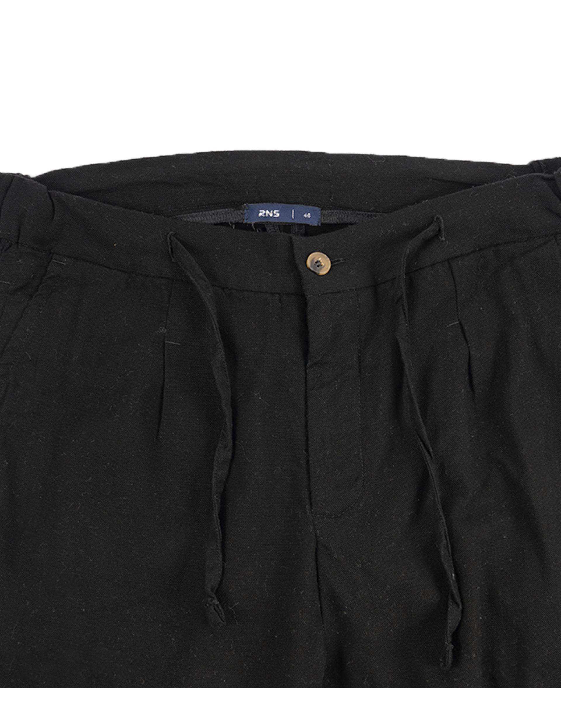 شلوار مردانه لینن مشکی آر ان اس RNS کد 12042591