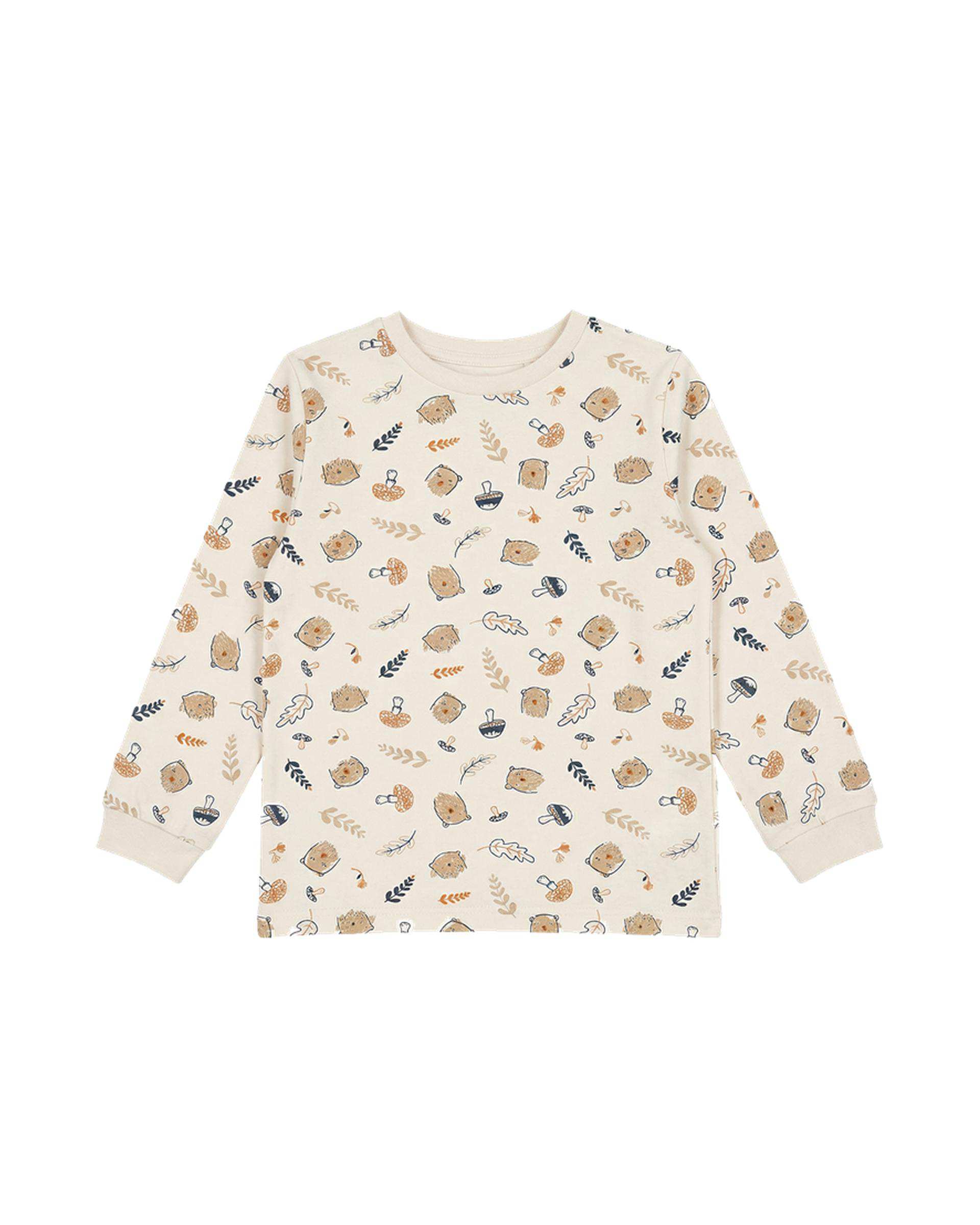 ست بلوز و شلوار پسرانه نوزادی کرم فیورلا Fiorella طرح خرس و قارچ 1 کد 25209