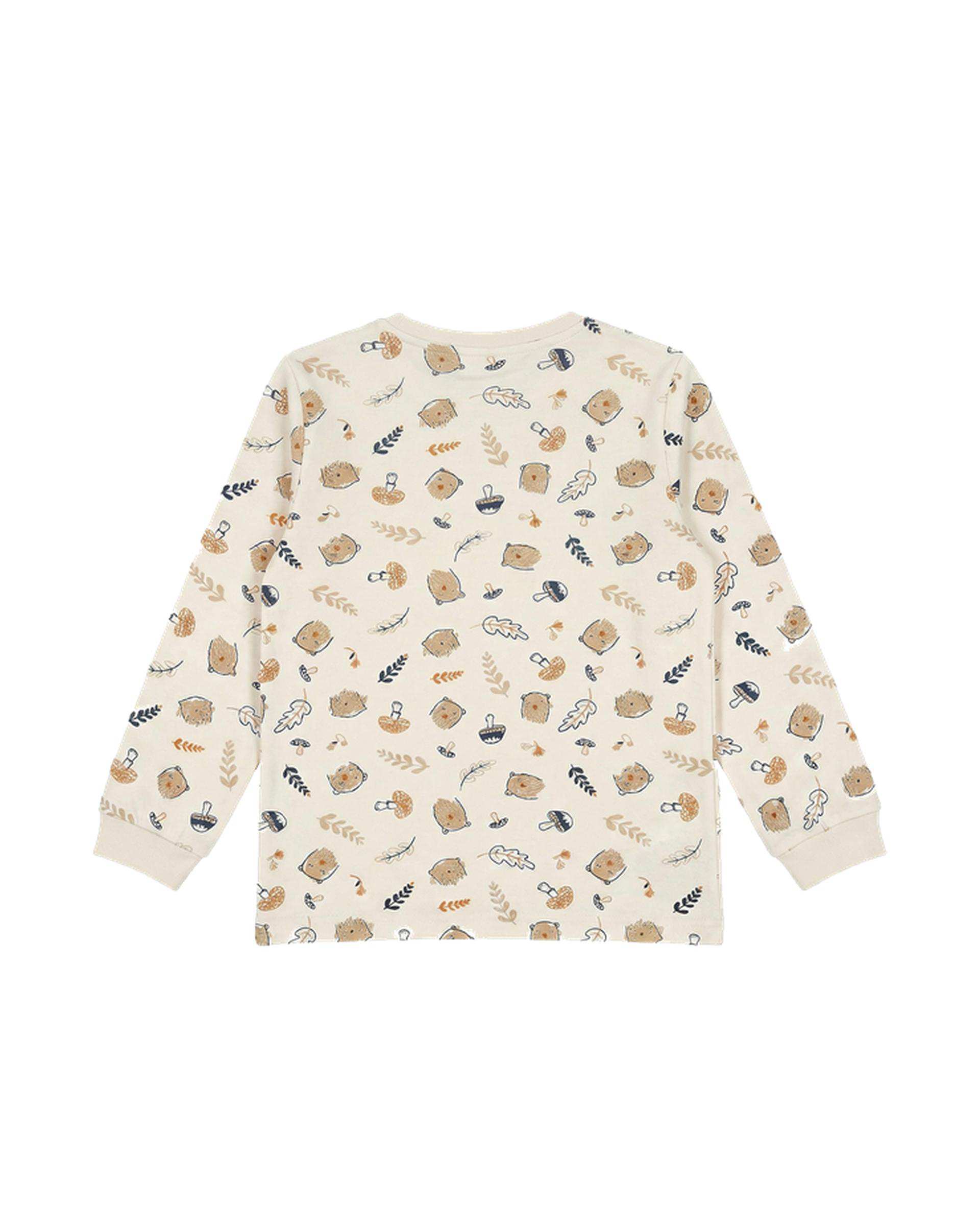 ست بلوز و شلوار پسرانه نوزادی کرم فیورلا Fiorella طرح خرس و قارچ 1 کد 25209