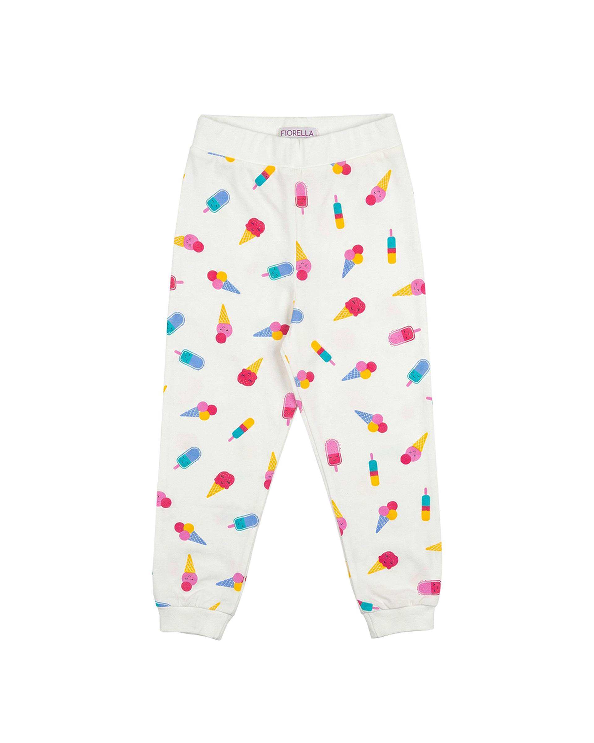 ست بلوز و شلوار دخترانه استخوانی فیورلا Fiorella طرح بستنی2 کد 35208