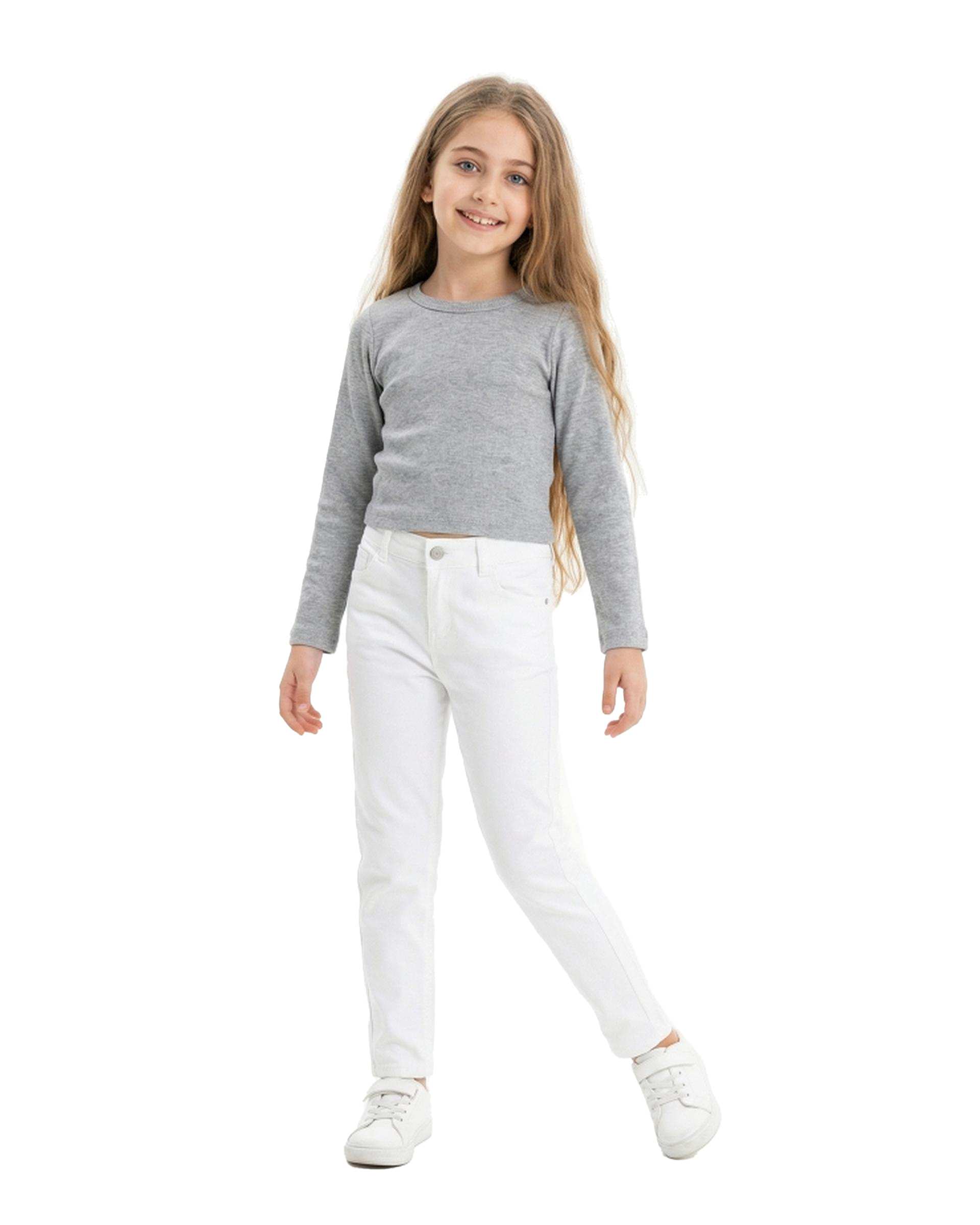 بلوز دخترانه کراپ طوسی فیورلا Fiorella کد 44513