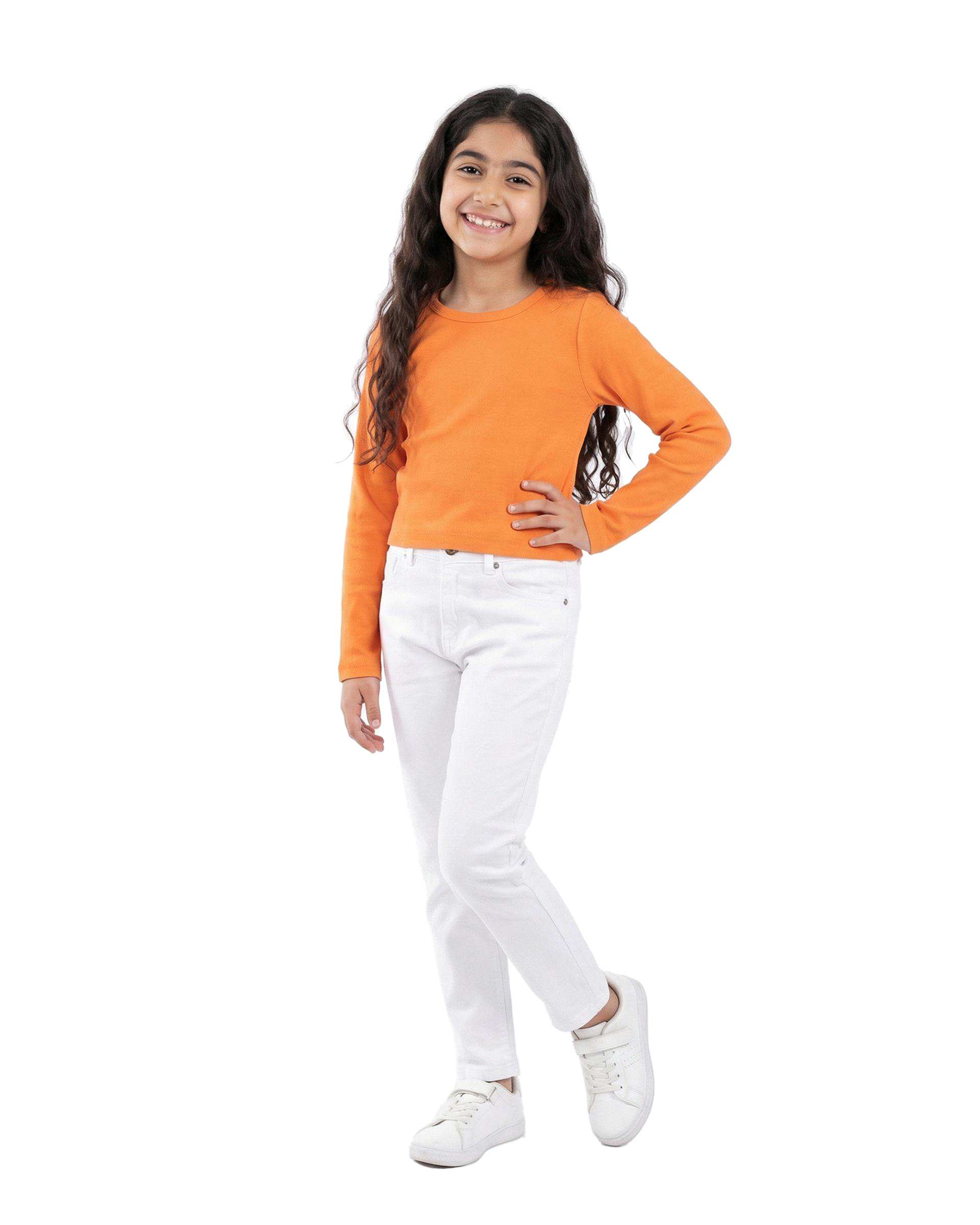 بلوز دخترانه کراپ نارنجی فیورلا Fiorella کد 44513