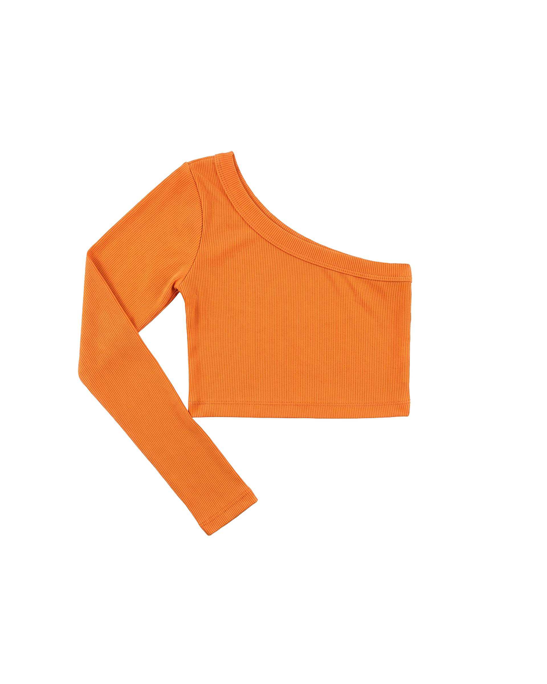 بلوز دخترانه کراپ رومی نارنجی فیورلا Fiorella کد 44505