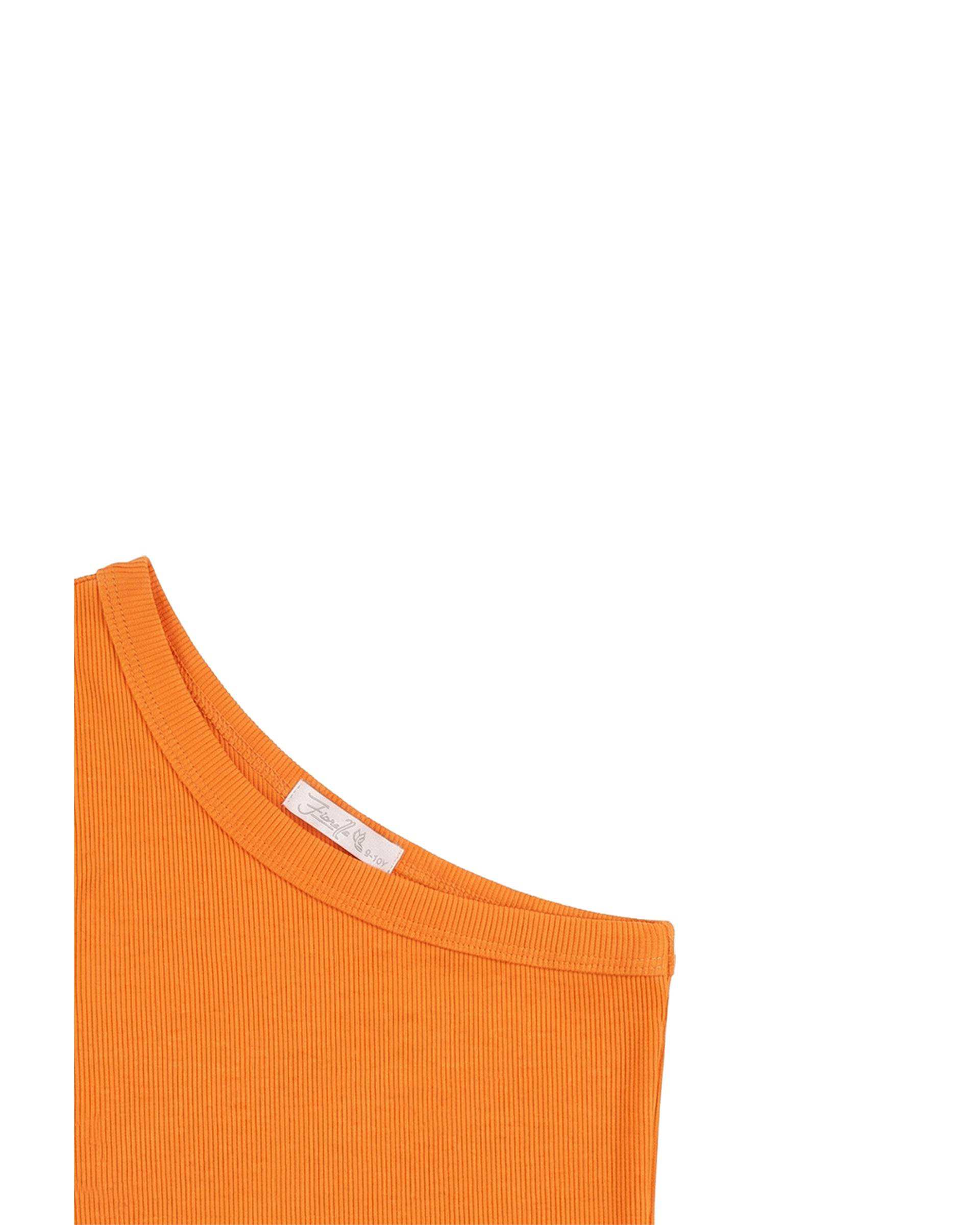 بلوز دخترانه کراپ رومی نارنجی فیورلا Fiorella کد 44505