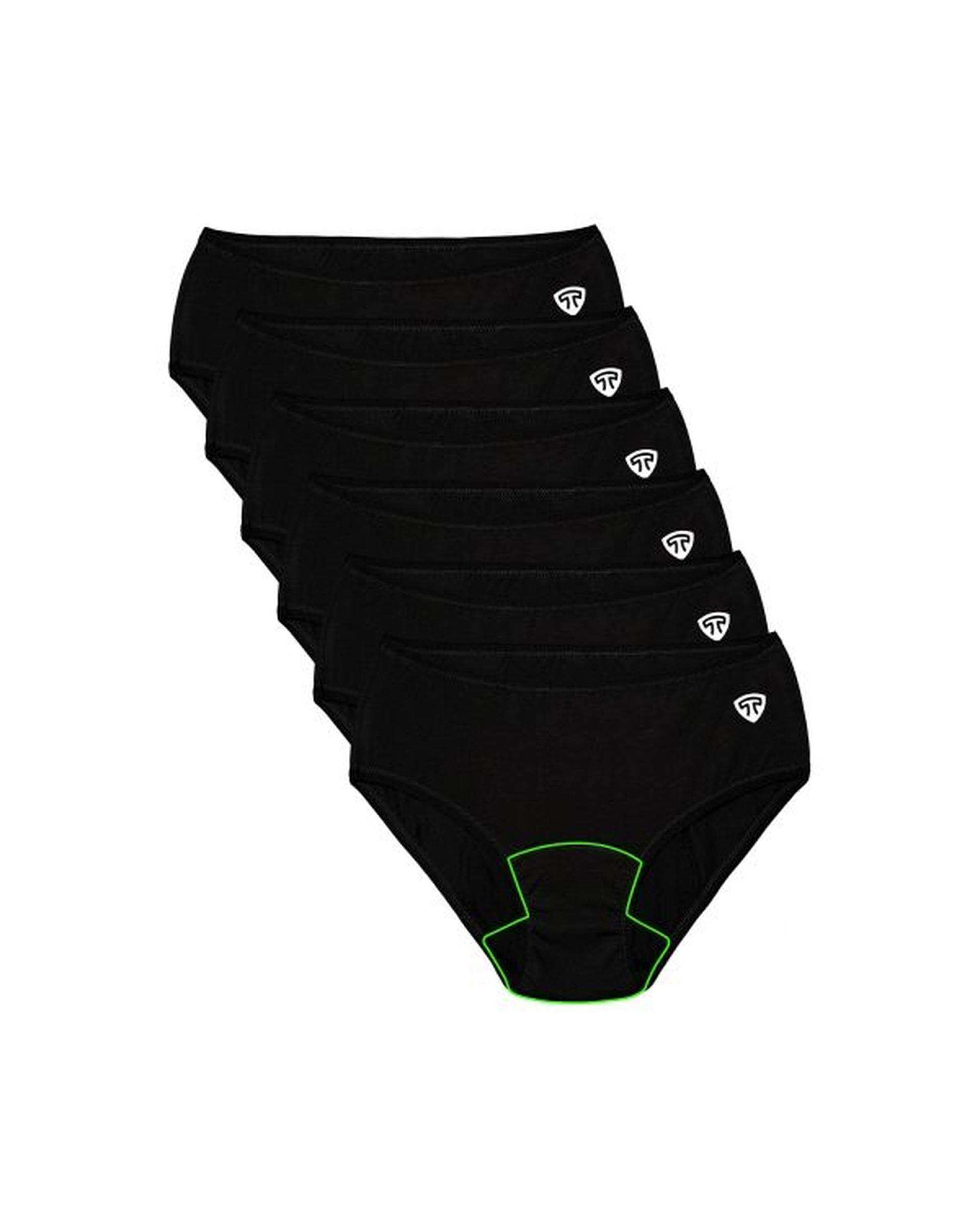 شورت زنانه نیم پد مشکی تاپیک Topick مدل لاله بسته 6 عددی