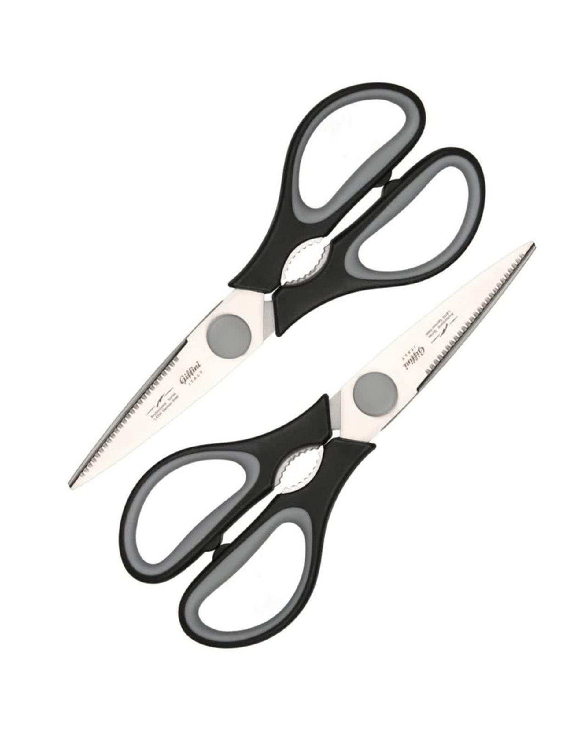 قیچی آشپزخانه مشکی جی فی نی Giffini مدل K02 مجموعه 2 عددی