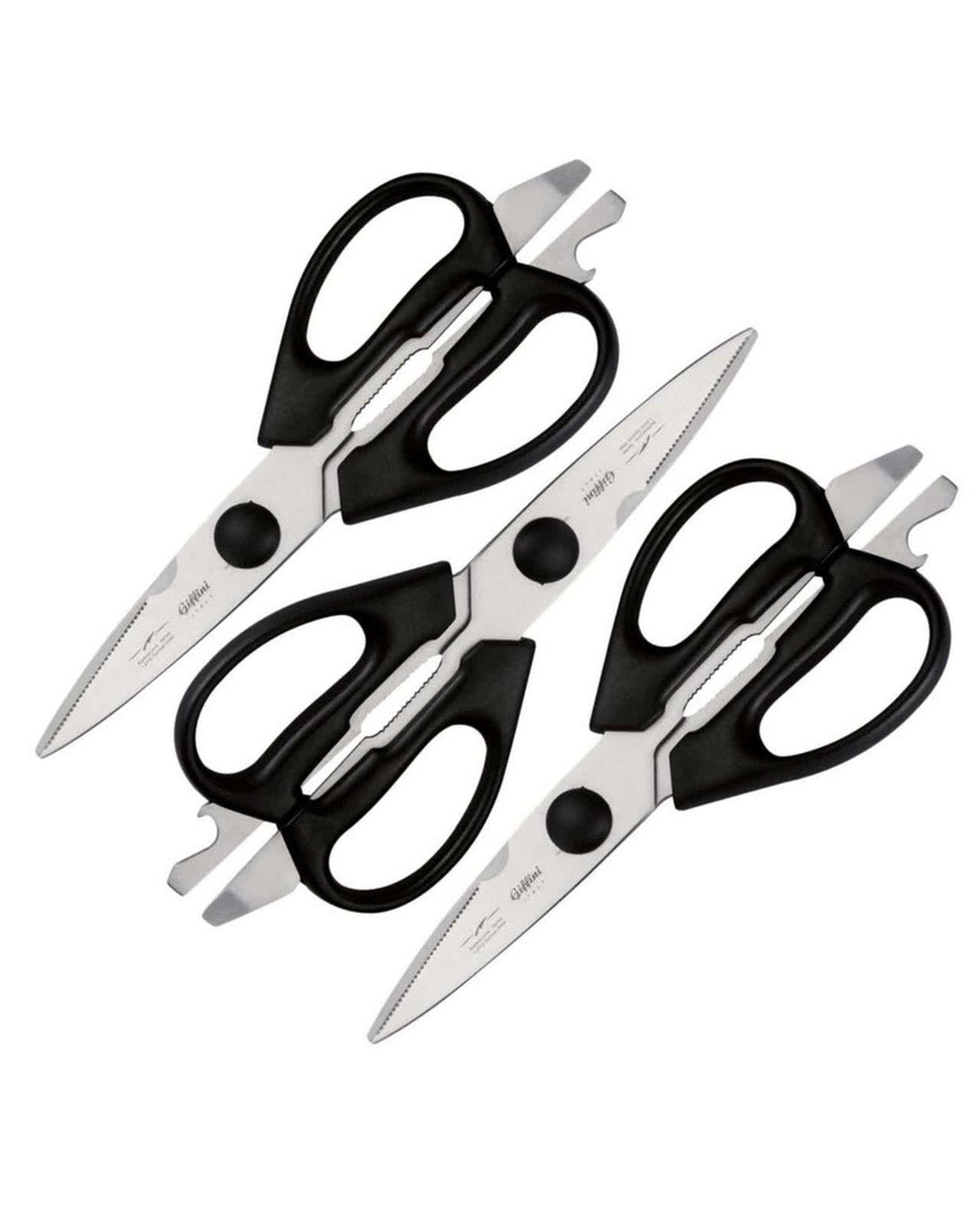 قیچی آشپزخانه مشکی جی فی نی Giffini مدل K01 مجموعه 3 عددی