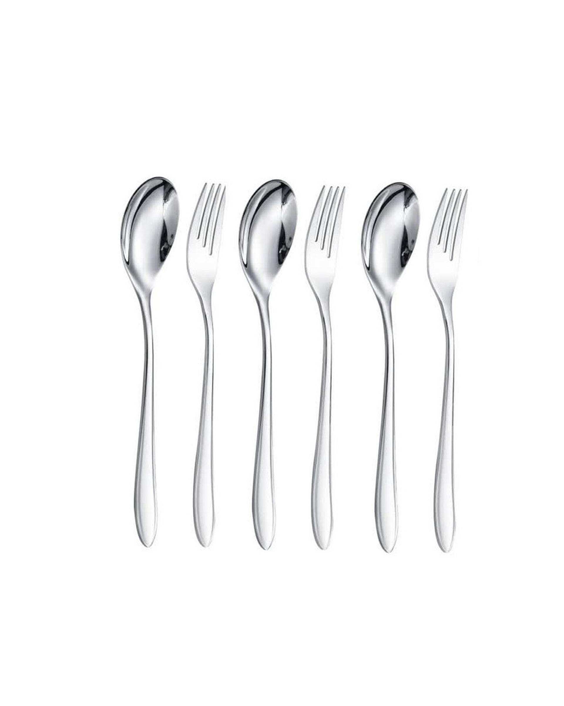 سرویس قاشق و چنگال 6 پارچه 3 نفره استیل جی فی نی Giffini مدل T96