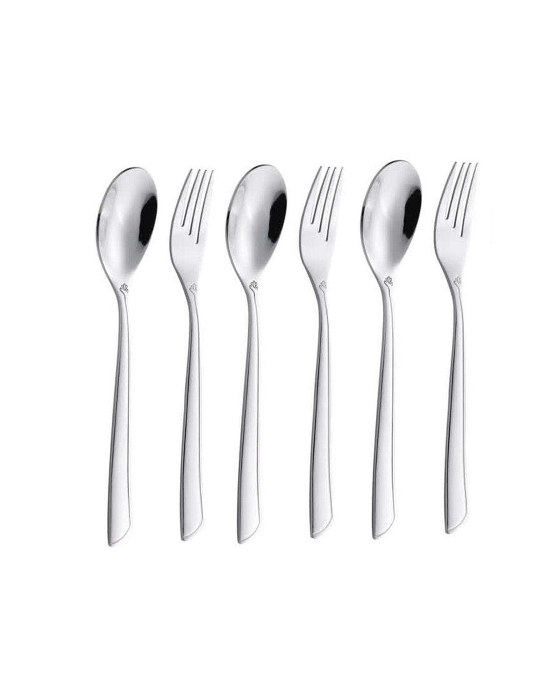 سرویس قاشق و چنگال 6 پارچه 3 نفره استیل جی فی نی Giffini مدل T90