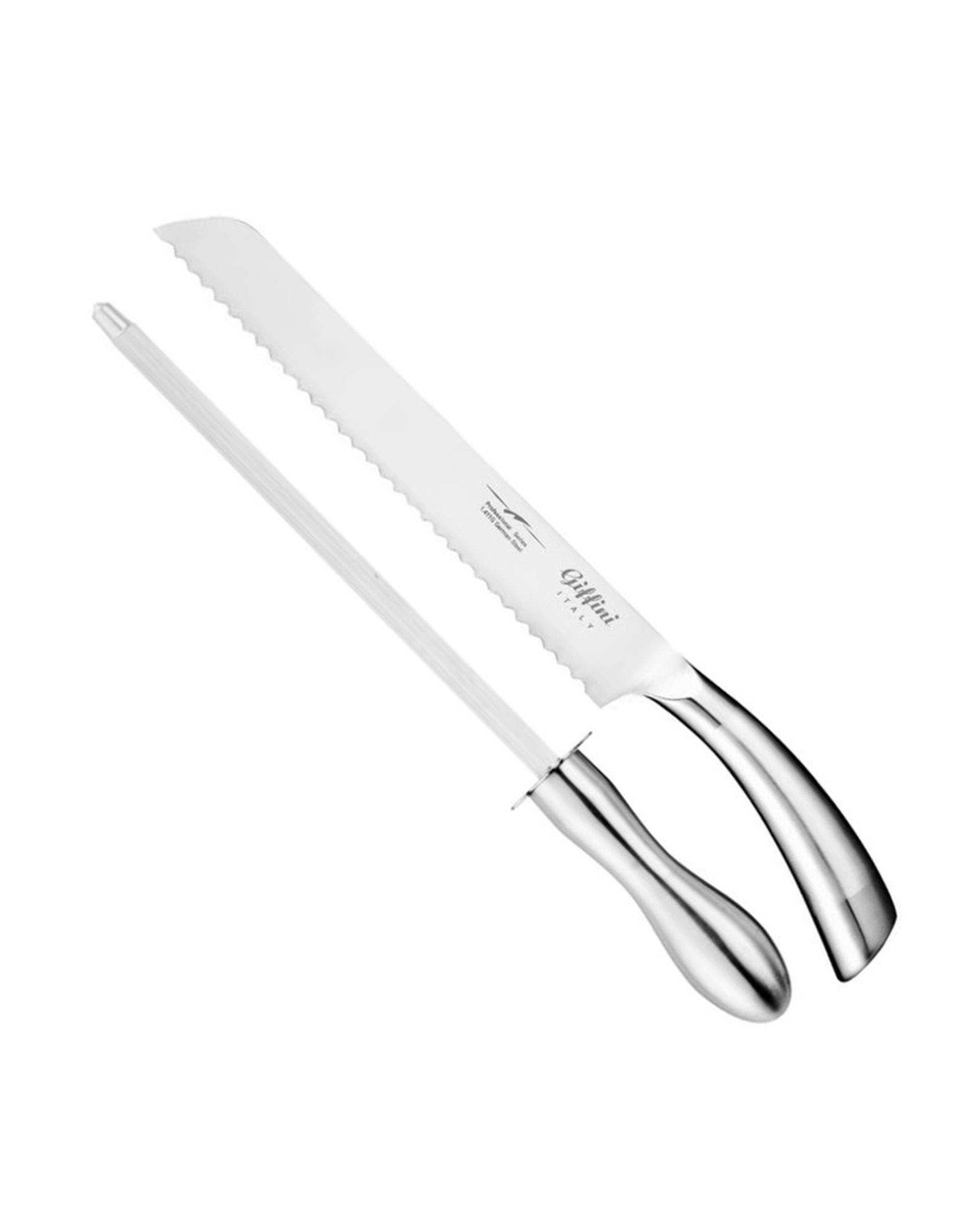 ست چاقو آشپزخانه و چاقو تیز کن استیل جی فی نی Giffini مدل N55