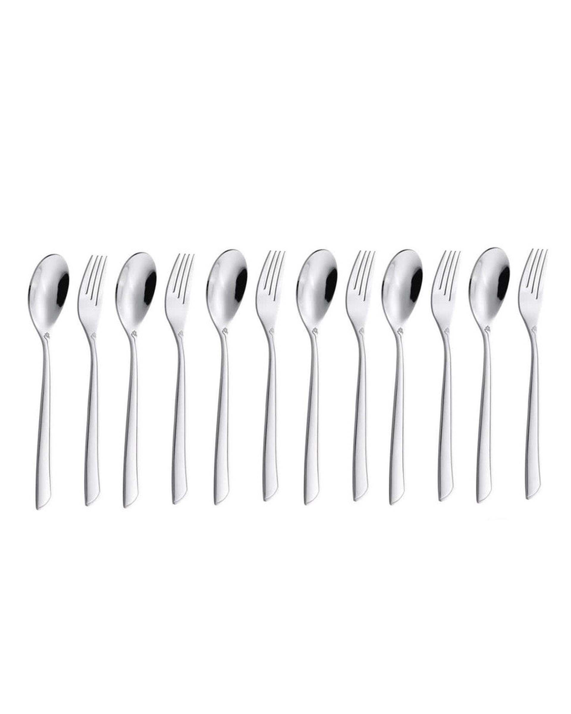 سرویس قاشق و چنگال 12 پارچه 6 نفره استیل لاکچری جی فی نی Giffini مدل G12