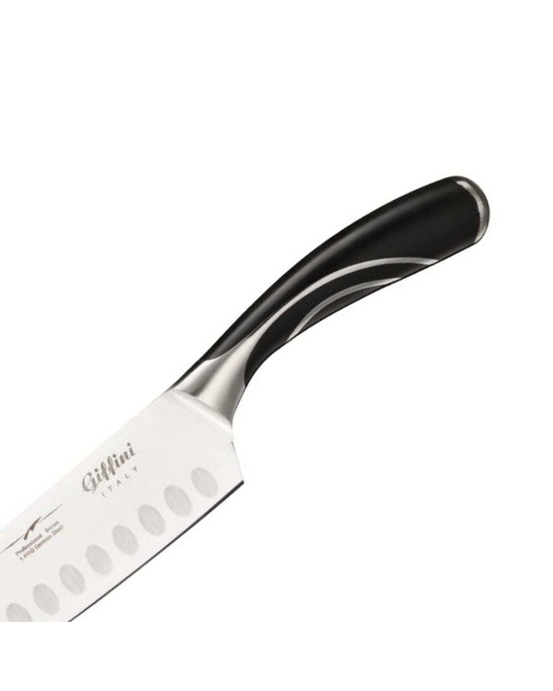 ست چاقو و چاقو تیز کن آشپزخانه مشکی جی فی نی Giffini کد Q44