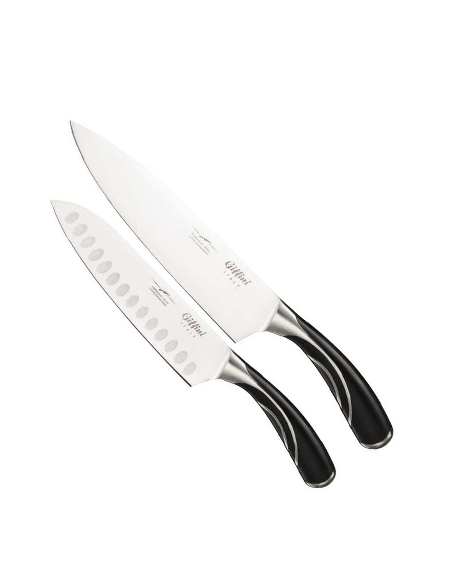 چاقو آشپزخانه مشکی جی فی نی Giffini مدل Q13 مجموعه 2 عددی