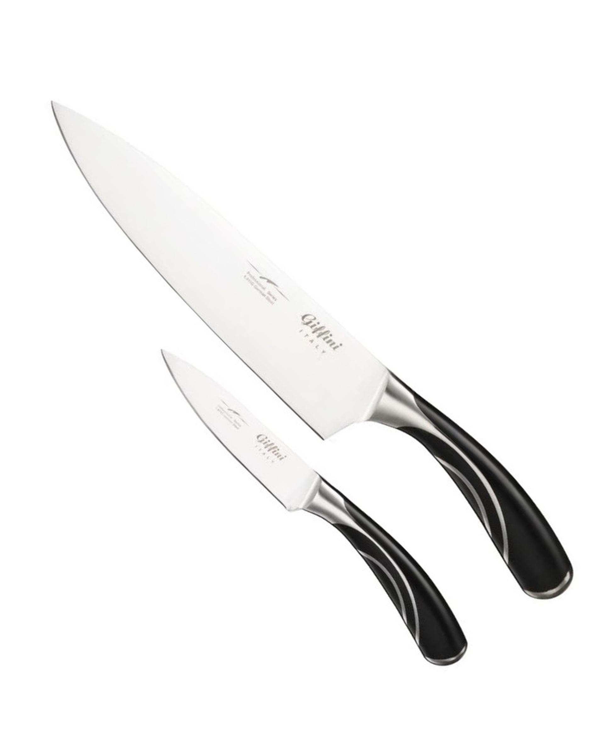 چاقو آشپزخانه مشکی جی فی نی Giffini مدل Q09 مجموعه 2 عددی
