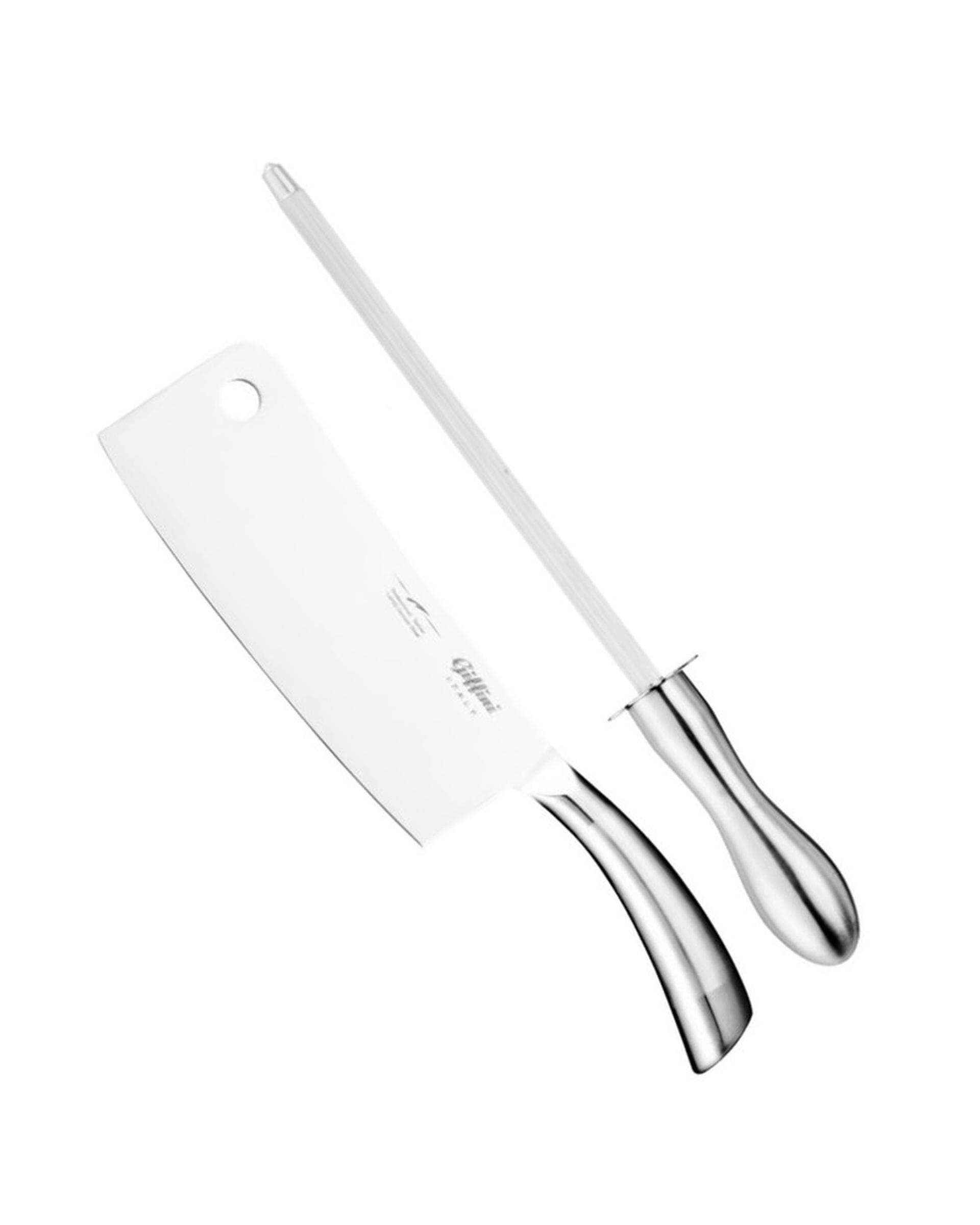 ست چاقو آشپزخانه و چاقو تیز کن استیل جی فی نی GIFFINI مدل N05