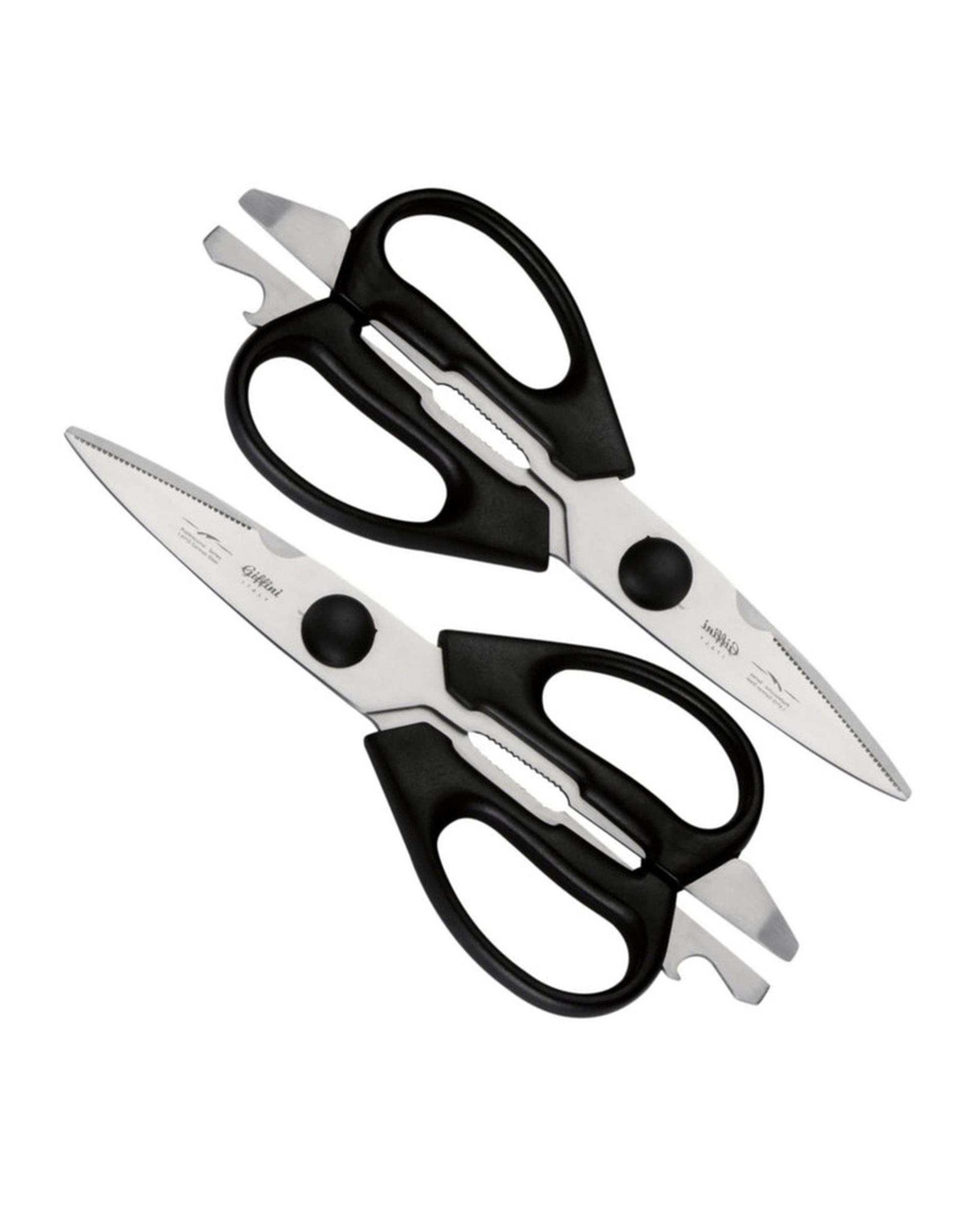 قیچی آشپزخانه مشکی جی فی نی GIFFINI مدل M84 مجموعه 2 عددی