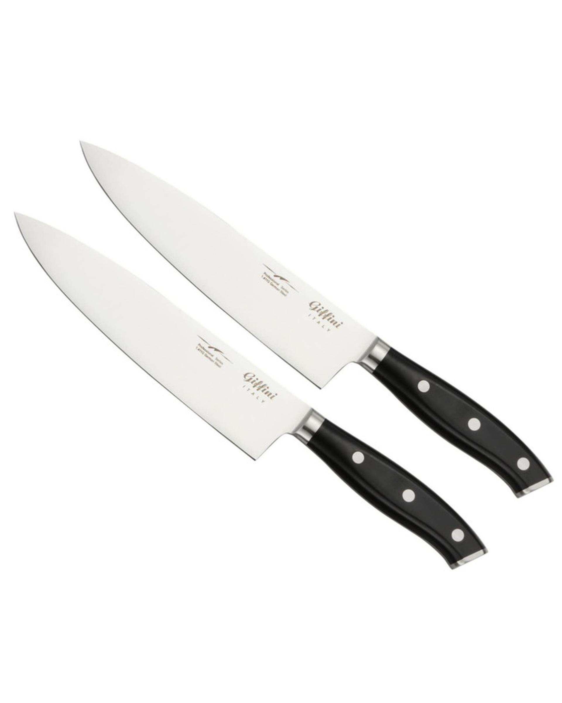 چاقو آشپزخانه مشکی جی فی نی GIFFINI مدل M80 مجموعه 2 عددی