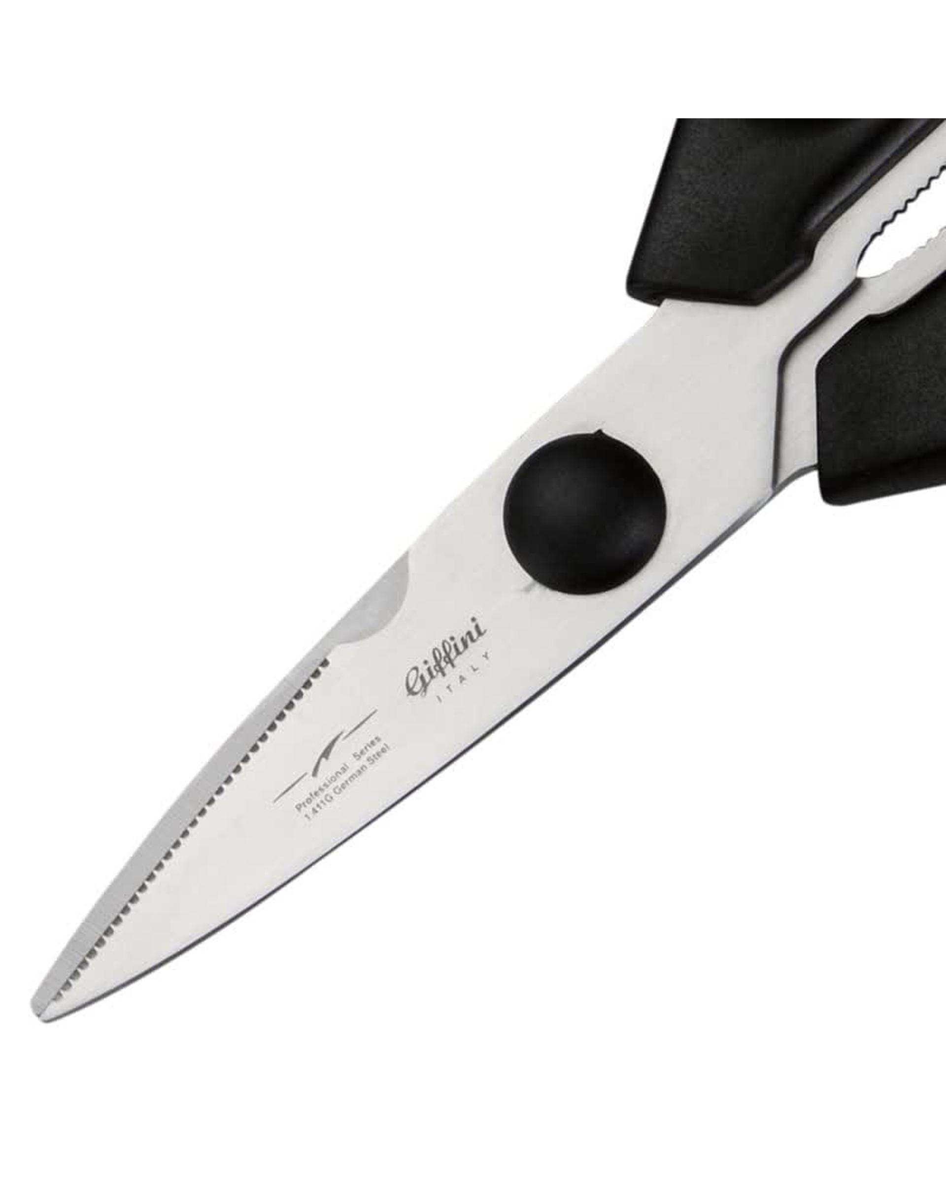 ست چاقو آشپزخانه و قیچی مشکی جی فی نی GIFFINI کد M74 مجموعه 2 عددی