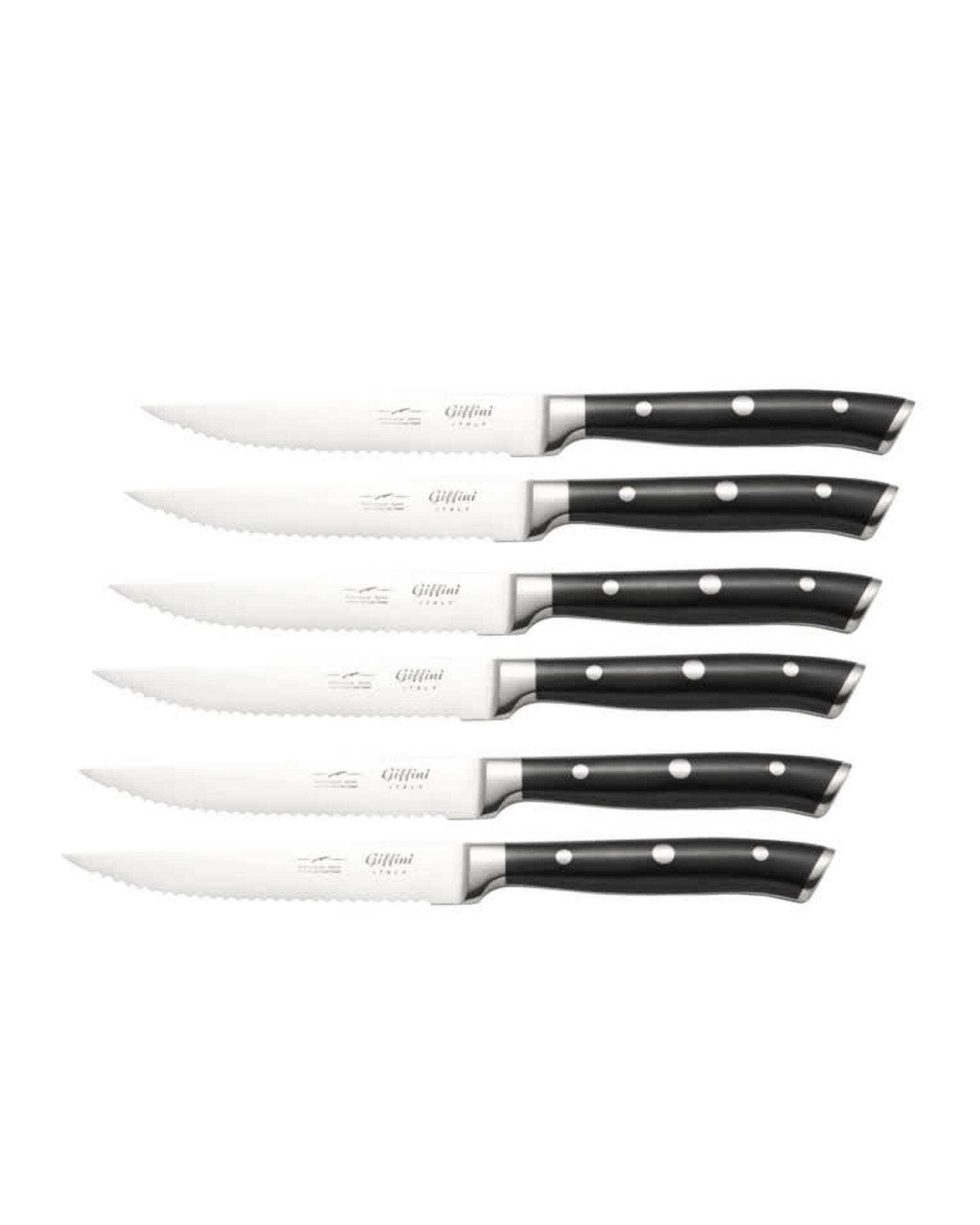 چاقو آشپزخانه مشکی جی فی نی GIFFINI مدل M52 مجموعه 6 عددی