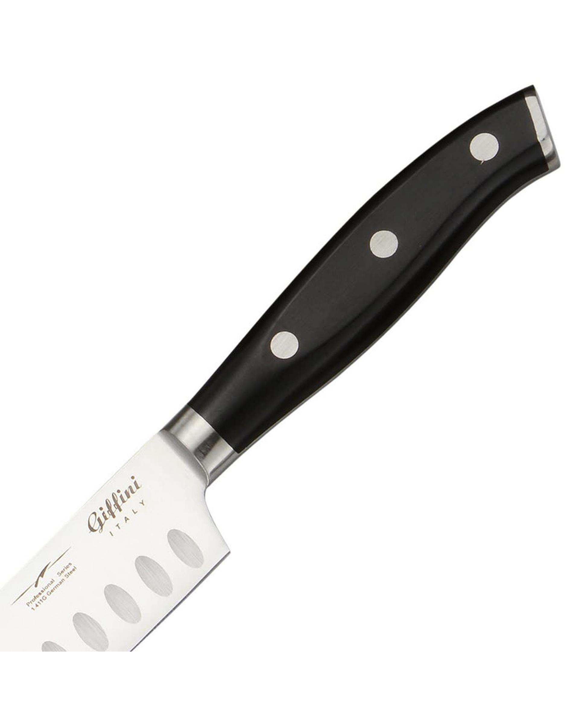 ست چاقو آشپزخانه و چاقو تیز کن مشکی جی فی نی GIFFINI مدل M45