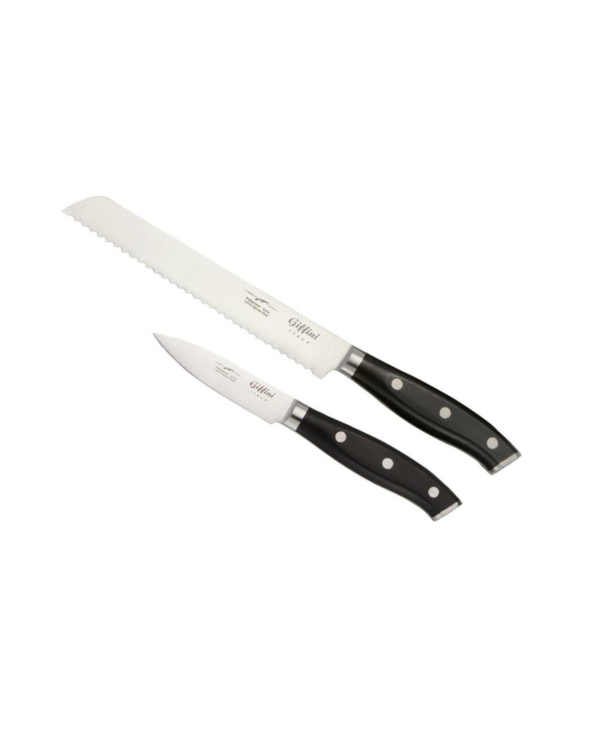 چاقو آشپزخانه مشکی جی فی نی GIFFINI مدل M41 مجموعه 2 عددی