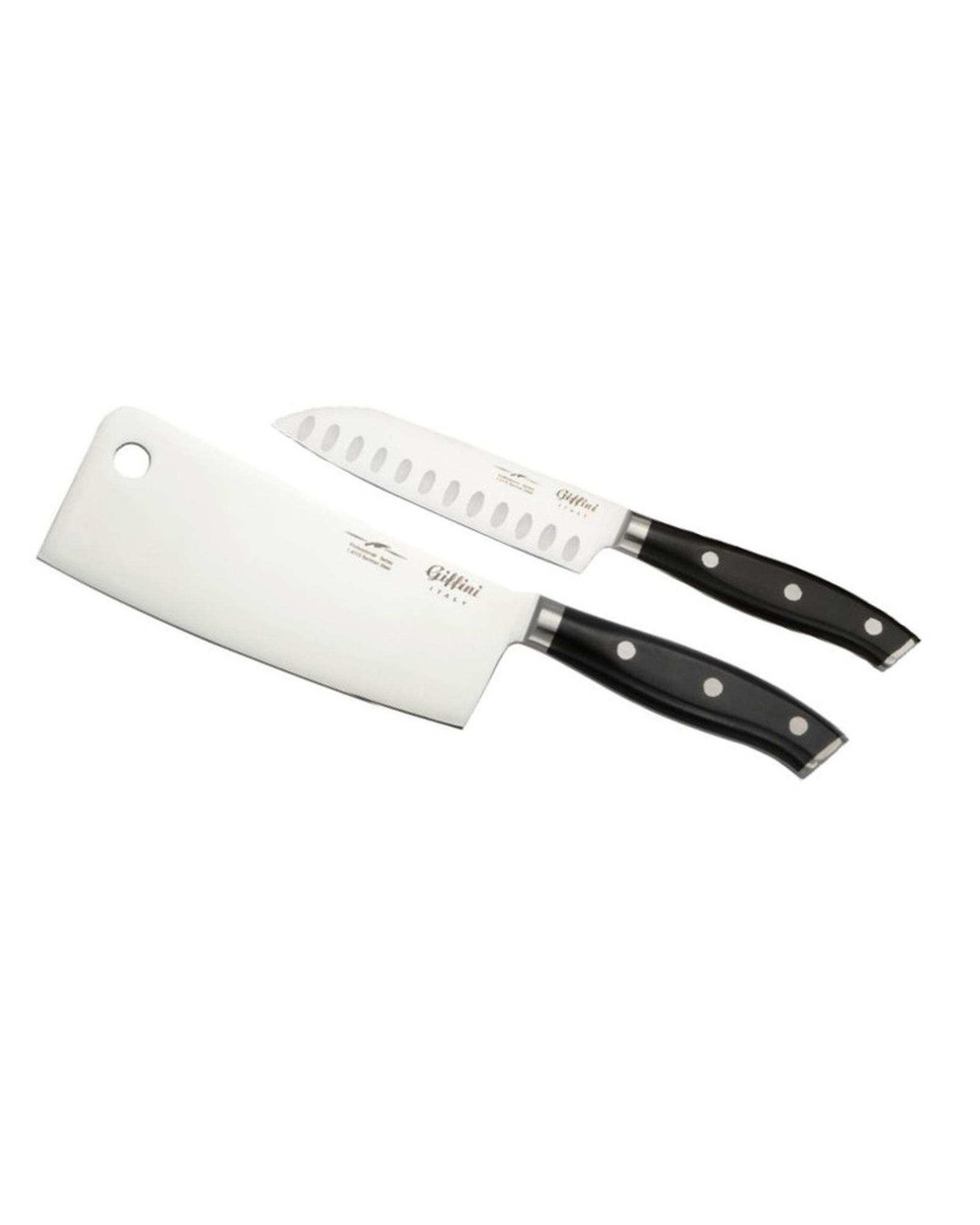 چاقو آشپزخانه مشکی جی فی نی GIFFINI مدل M25 مجموعه 2 عددی