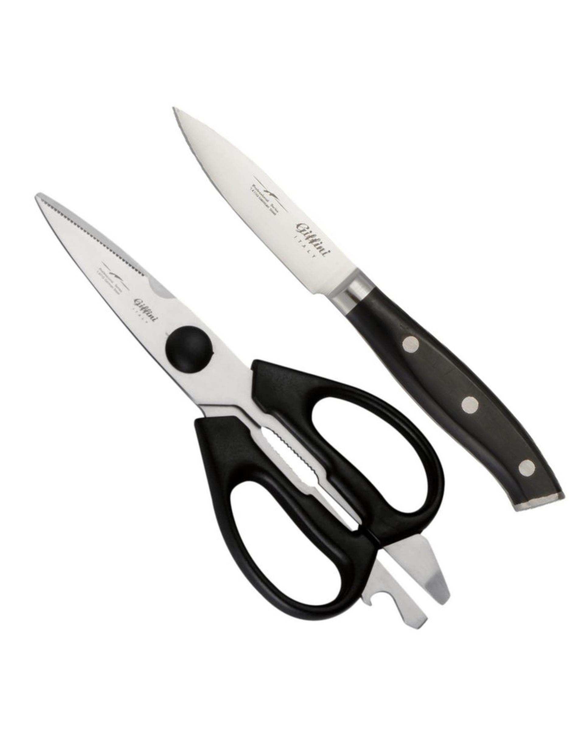 ست چاقو و قیچی آشپزخانه مشکی جی فی نی GIFFINI مدل M31