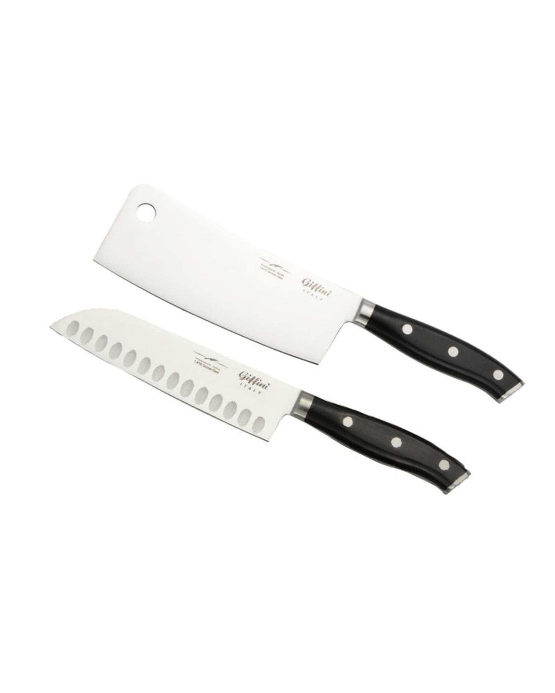 چاقو آشپزخانه مشکی جی فی نی GIFFINI مدل M20 مجموعه 2 عددی