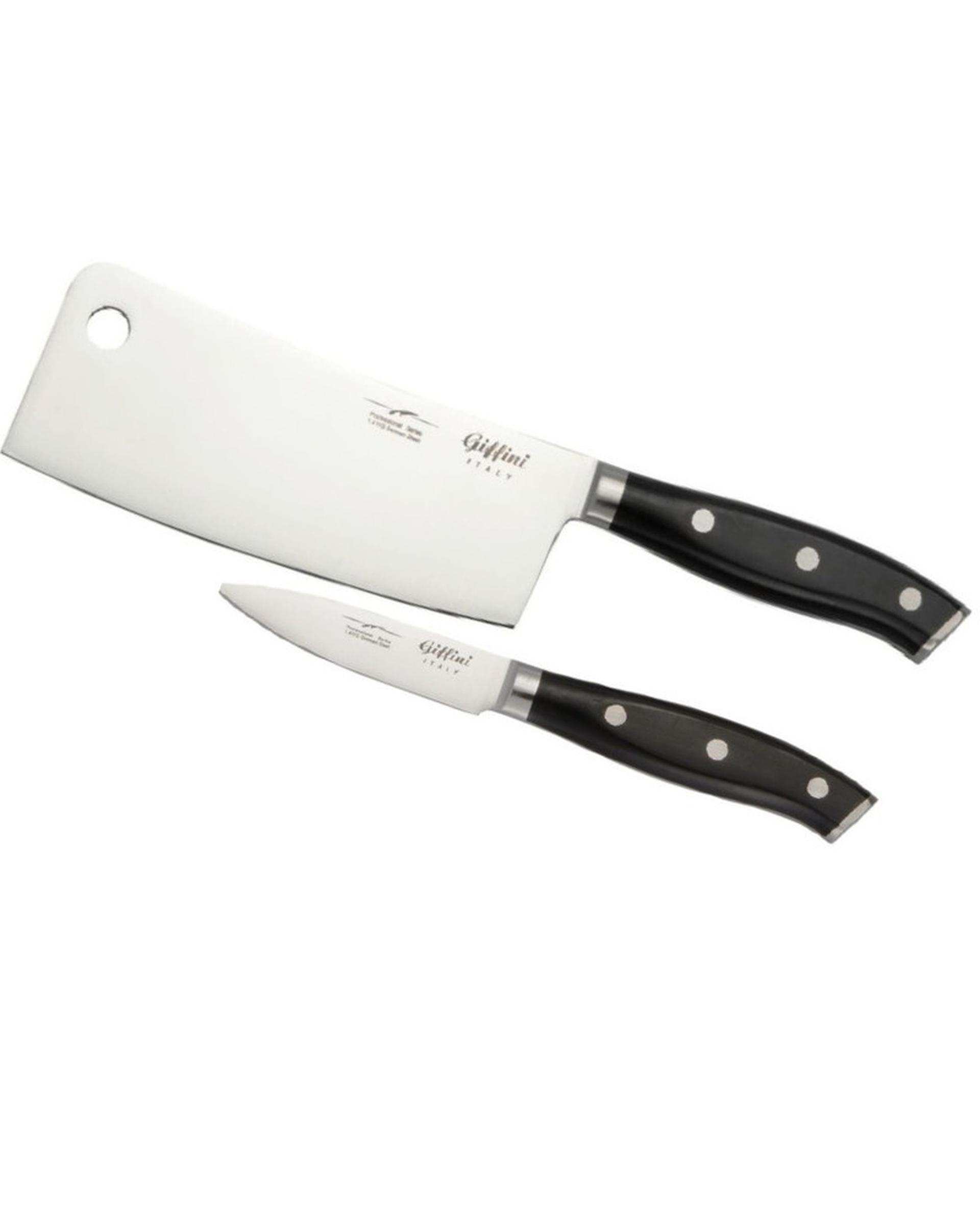 چاقو آشپزخانه مشکی جی فی نی GIFFINI مدل M23 مجموعه 2 عددی