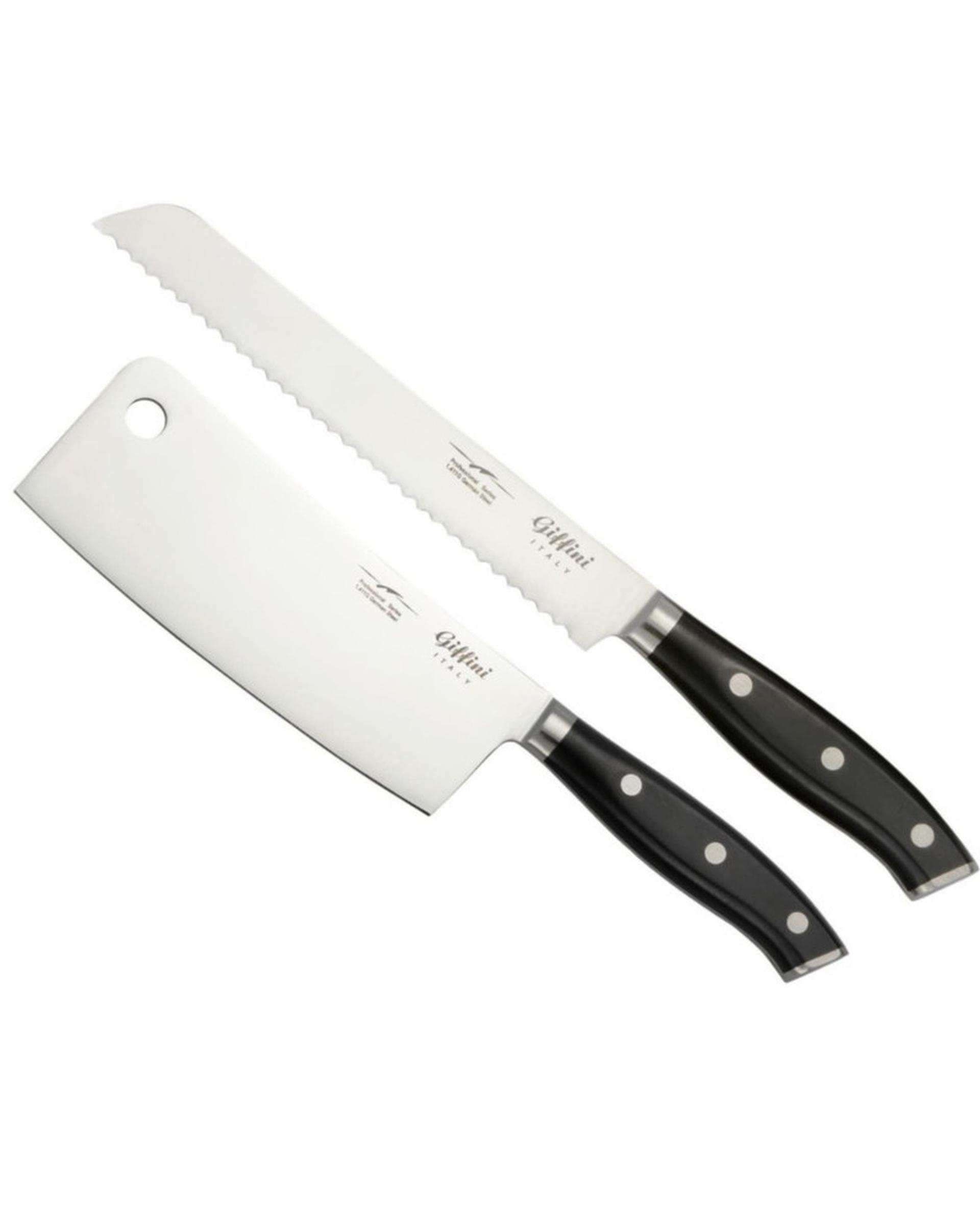 چاقو آشپزخانه مشکی جی فی نی GIFFINI مدل M21 مجموعه 2 عددی
