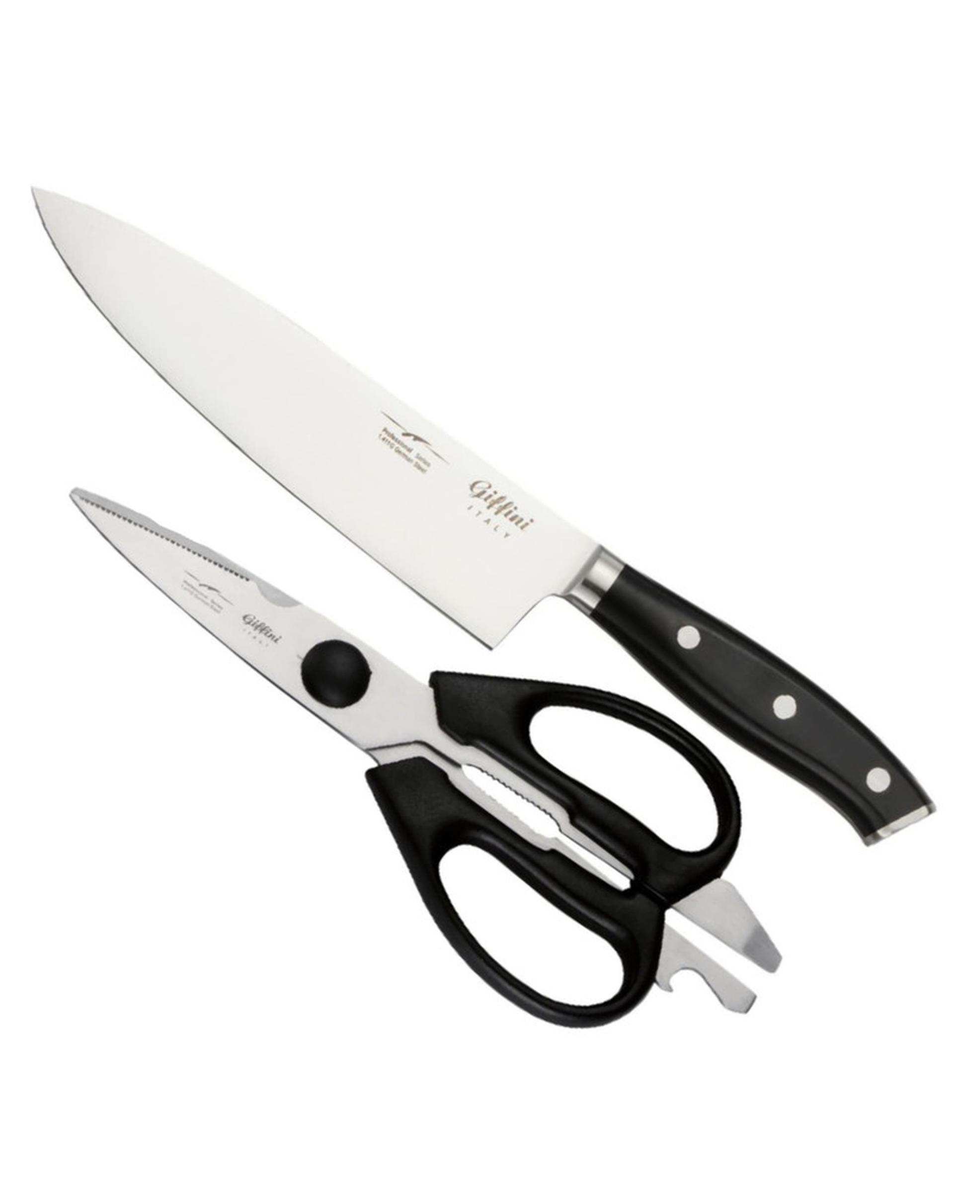 ست چاقو و قیچی آشپزخانه مشکی جی فی نی GIFFINI مدل m01